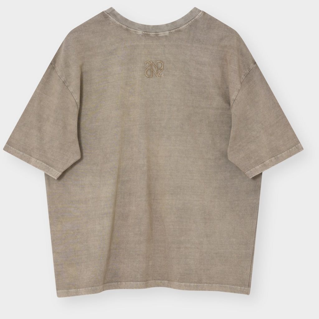 2NDDAY 2NDArale - Overwashed Jersey T-shirt 161109 Greige