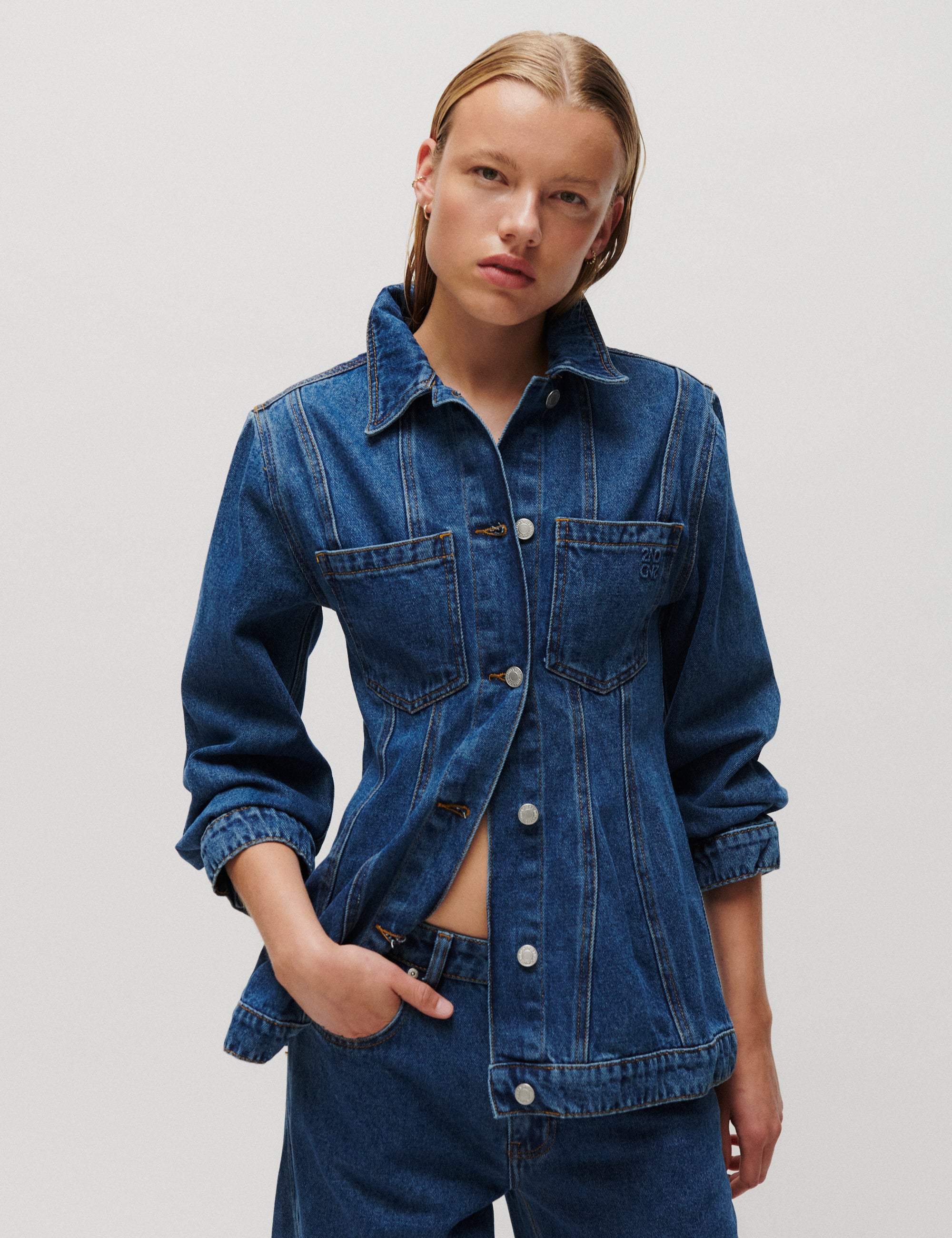 2NDDAY 2NDBilla - Midblue Wash Jacket D019 Mid Blue