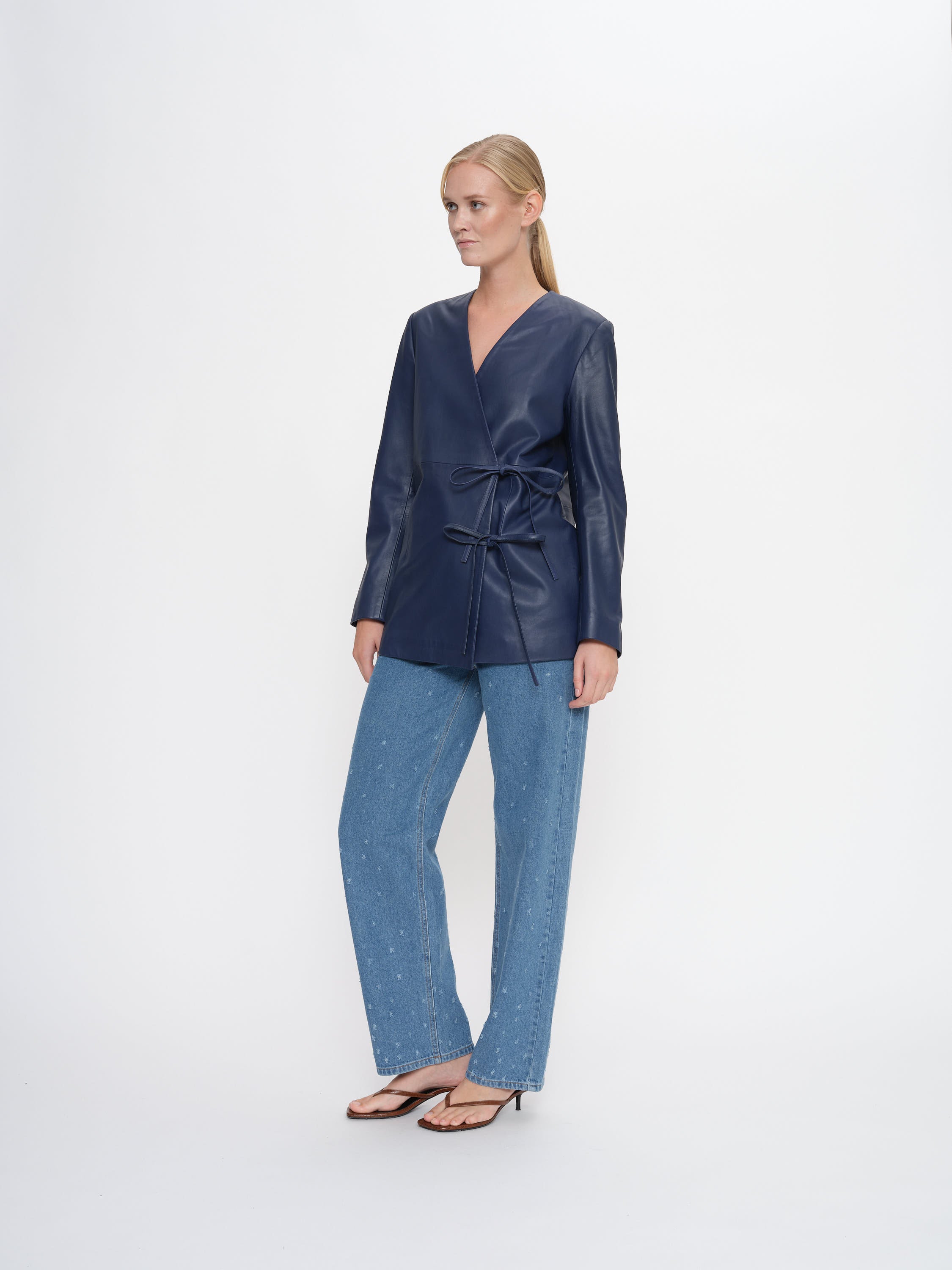 2NDDAY 2ND Alotte - Fine leather Jackets 193933 Medieval Blue