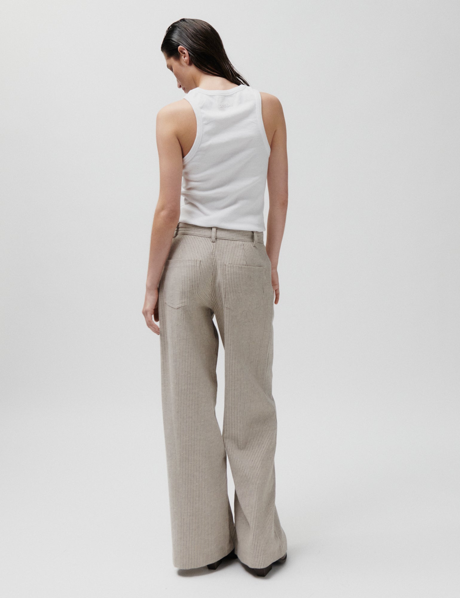 2NDDAY 2ND Benette - Striped Linen blend Pants 130000 Moonbeam