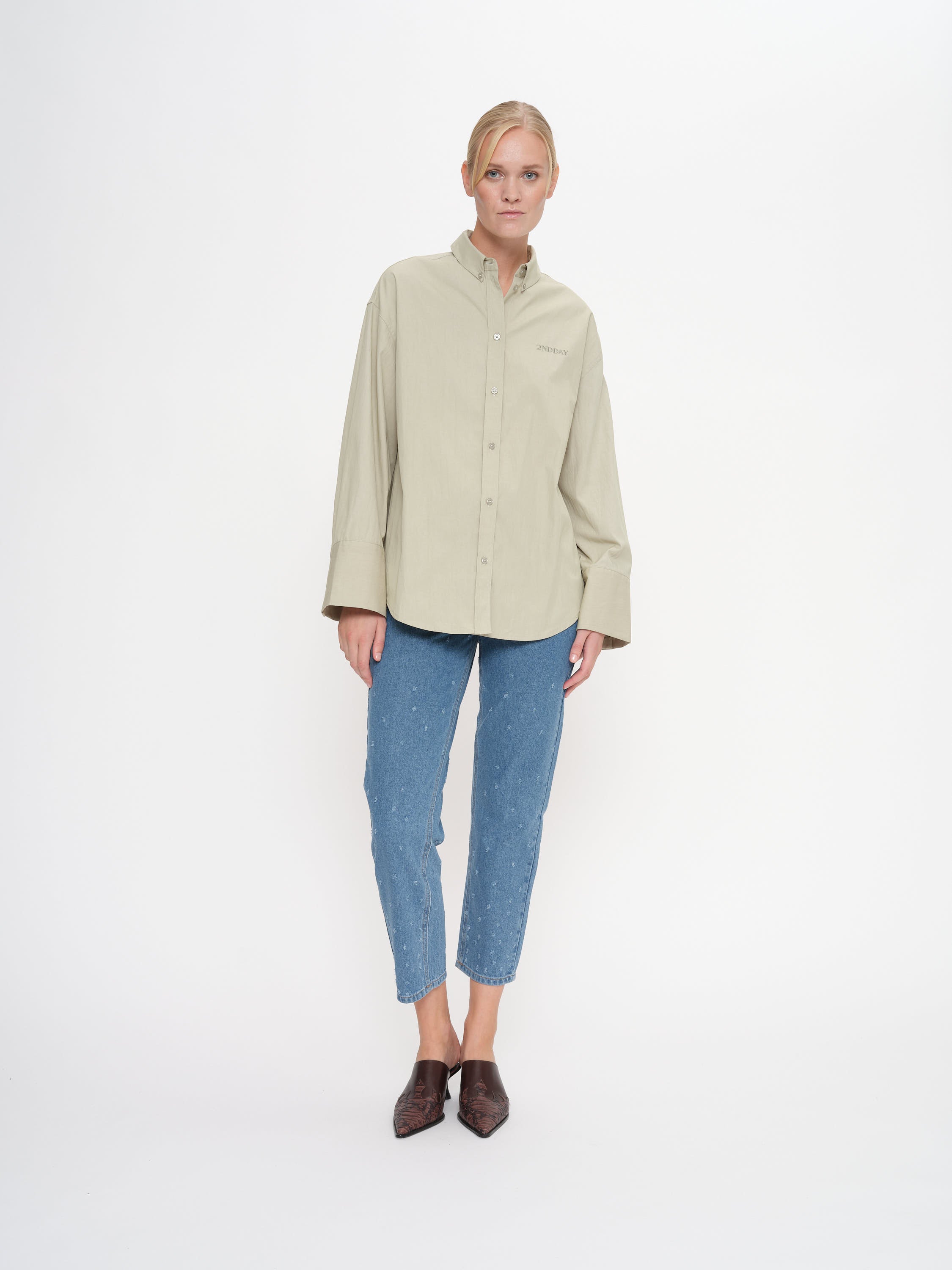 2NDDAY 2ND Clarome - Fine Crispy poplin Shirts & Blouses 160110 Desert Sage