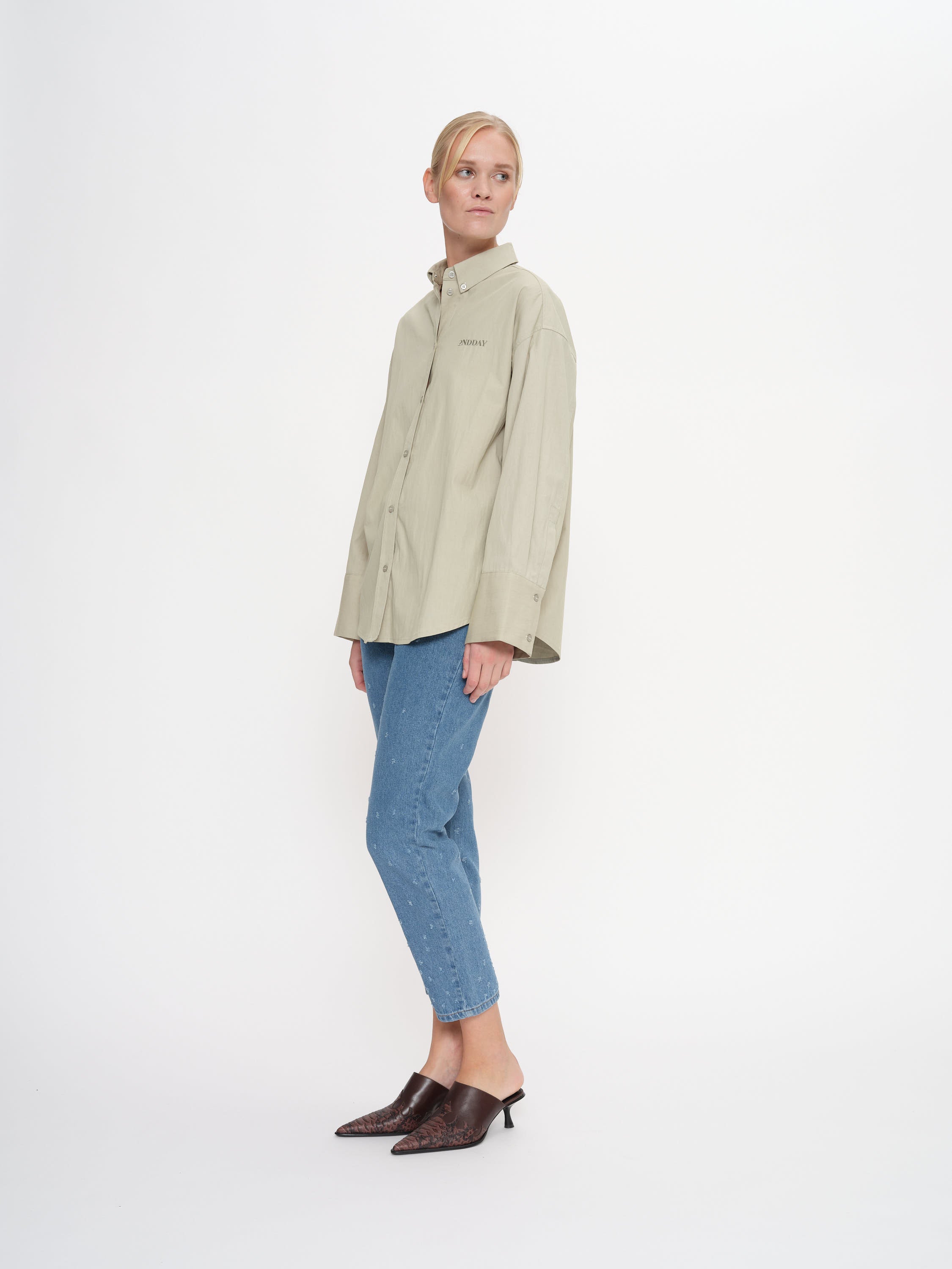 2NDDAY 2ND Clarome - Fine Crispy poplin Shirts & Blouses 160110 Desert Sage