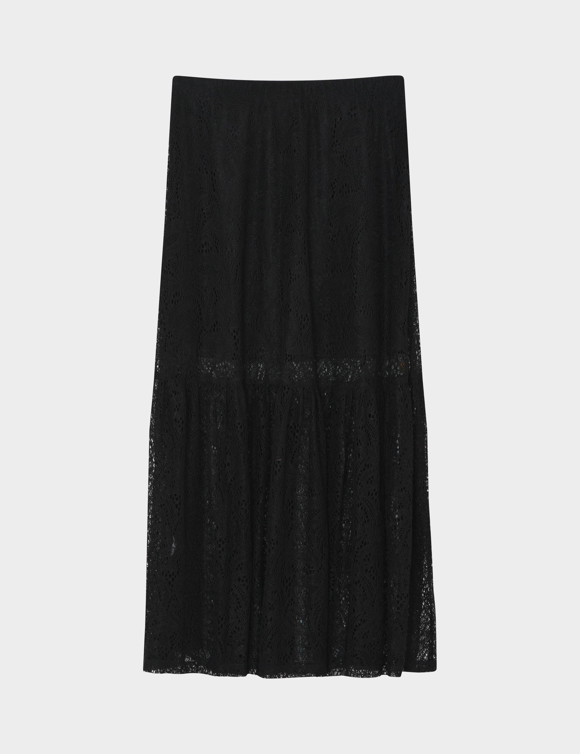 2NDDAY 2ND Cleam - Airy Lace Skirt 190303 BLACK