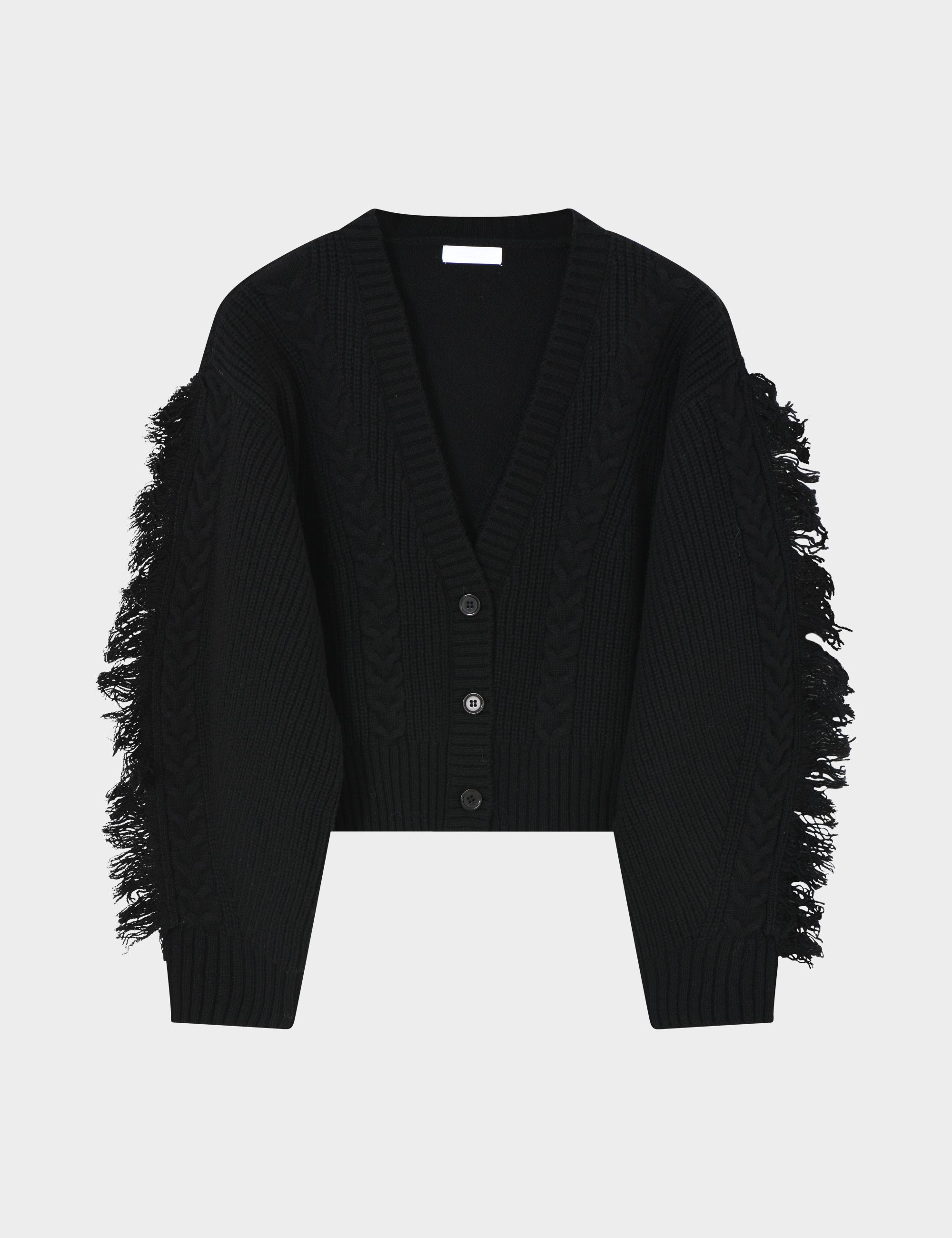 2NDDAY 2ND Drive - Chunky Lambswool Cardigan 194008 Meteorite (Black)