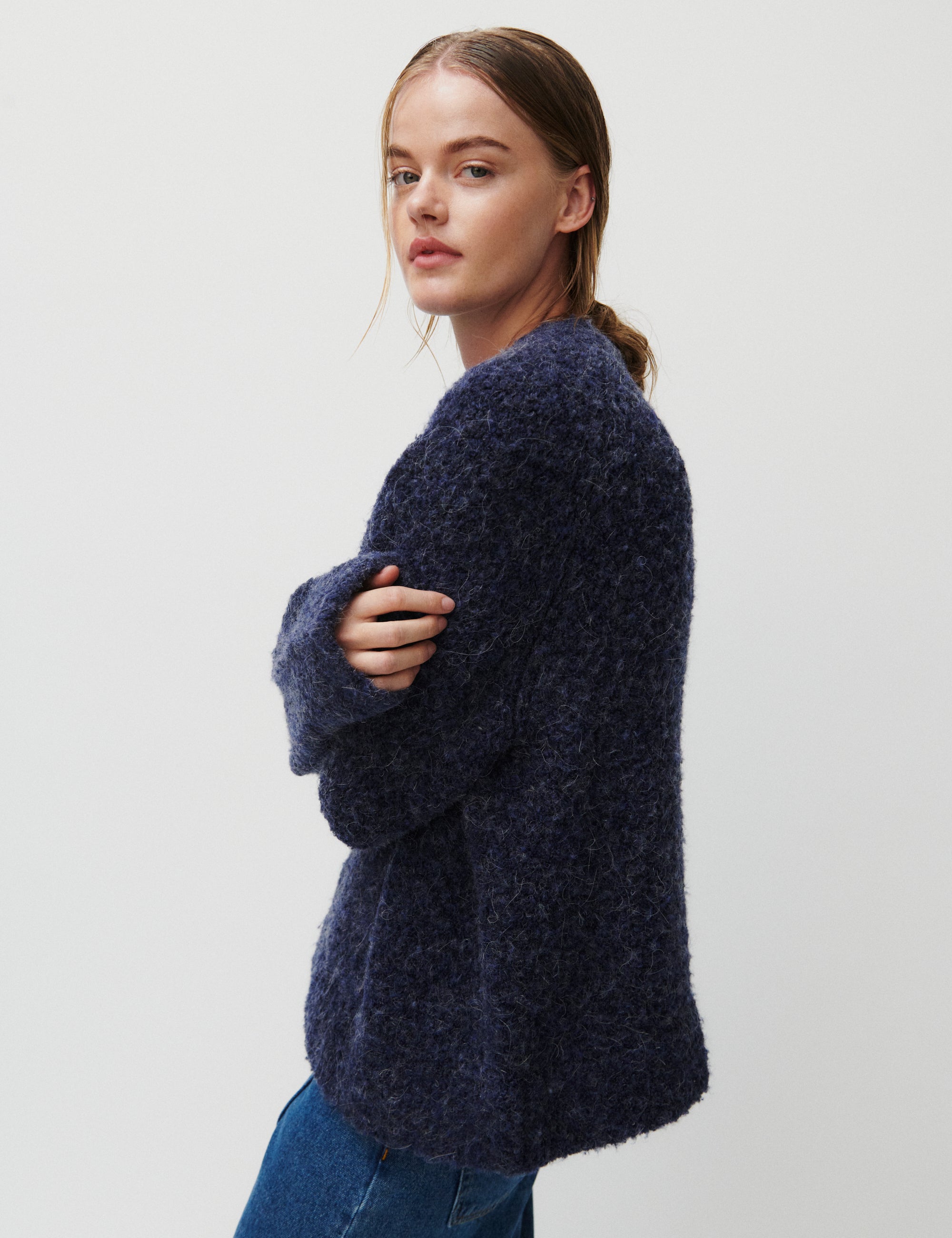 2NDDAY 2ND Garnet - Curly Knit Pullover 04004 Navy Blazer