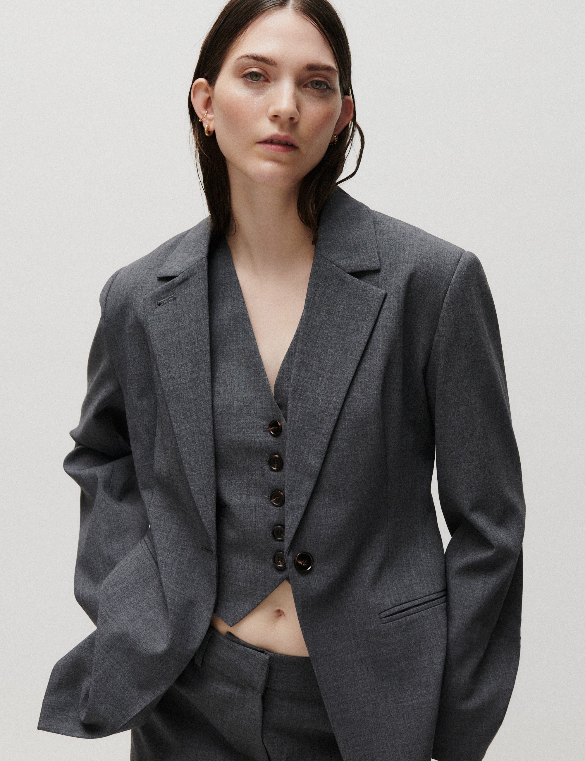 2NDDAY 2ND Hanzan - Melange Suiting - Blazer Blazer 420129 Light Grey Melange
