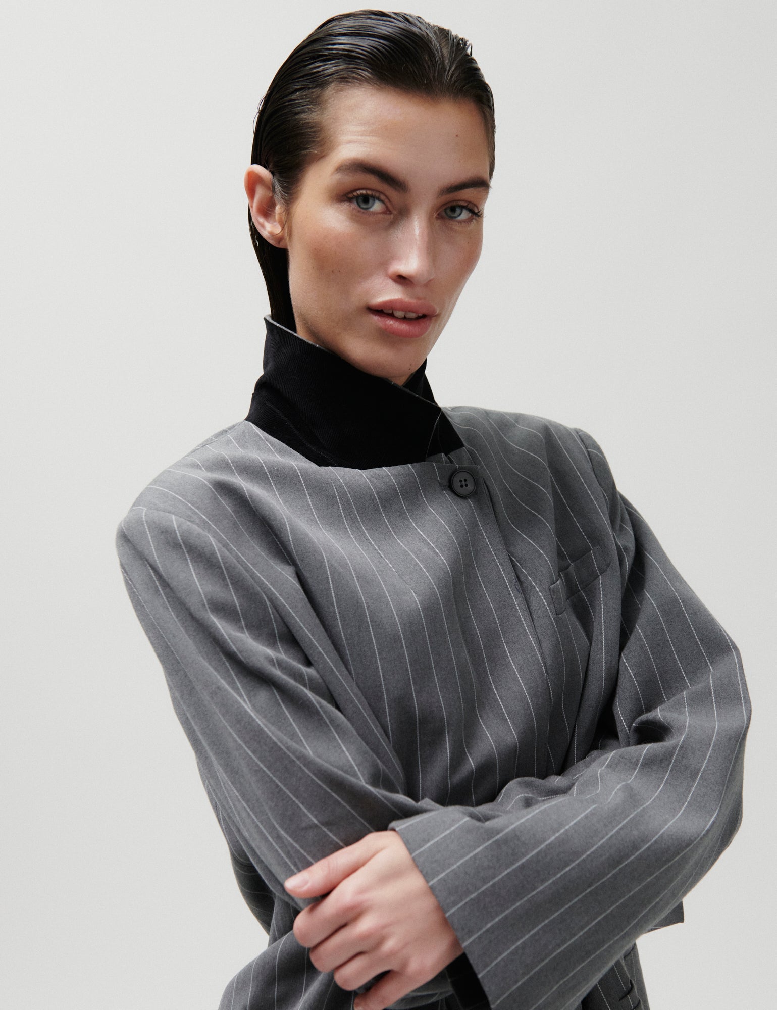 2NDDAY 2ND Horren - Dry Pinstripe Blazer 171115 PETRIFIED OAK