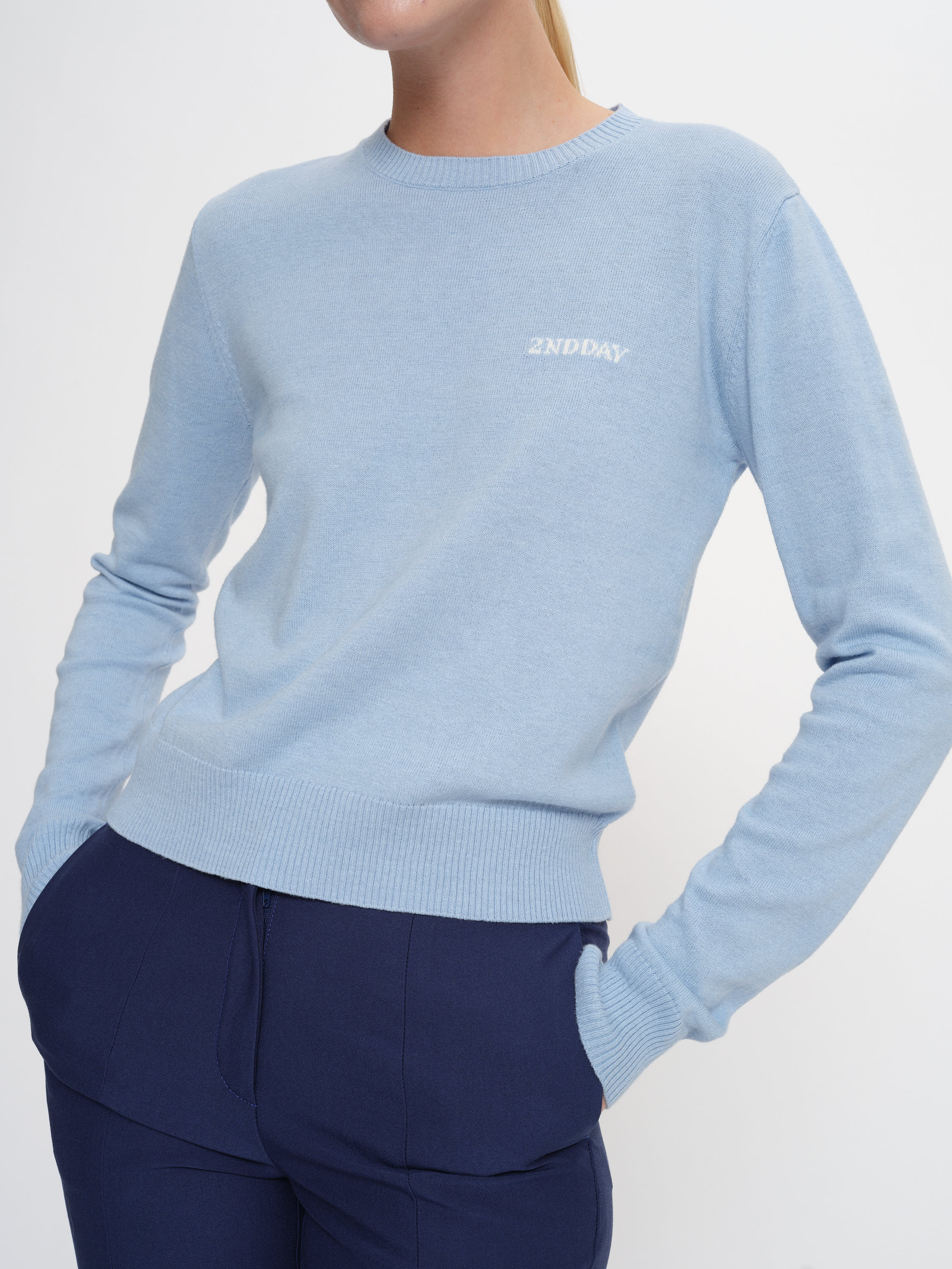 2NDDAY 2ND Lance - Soft Wool Blend Pullover 4038 Powder Blue