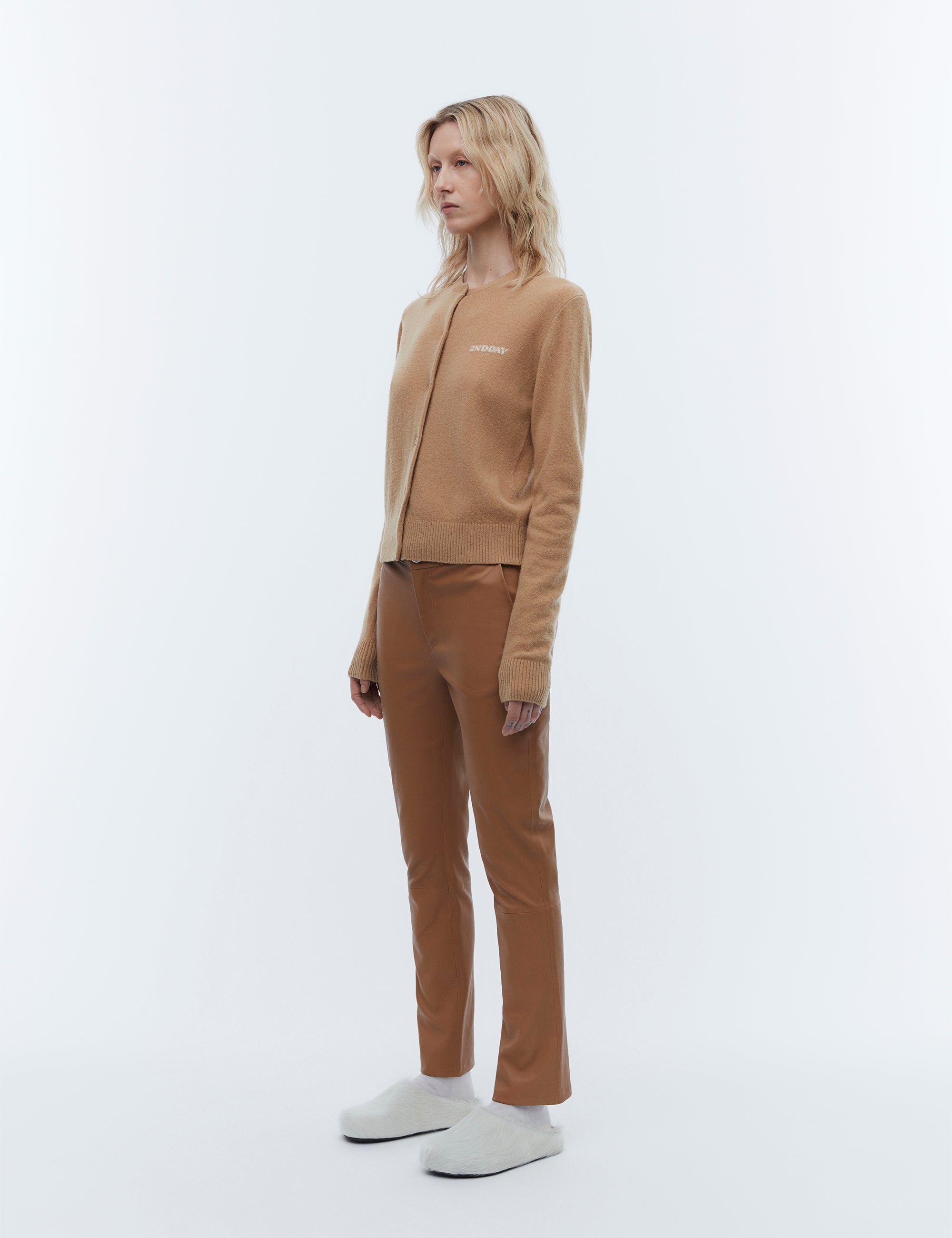 2NDDAY 2ND Leya - Refined Stretch Leather Pants Tobacco Brown 171327