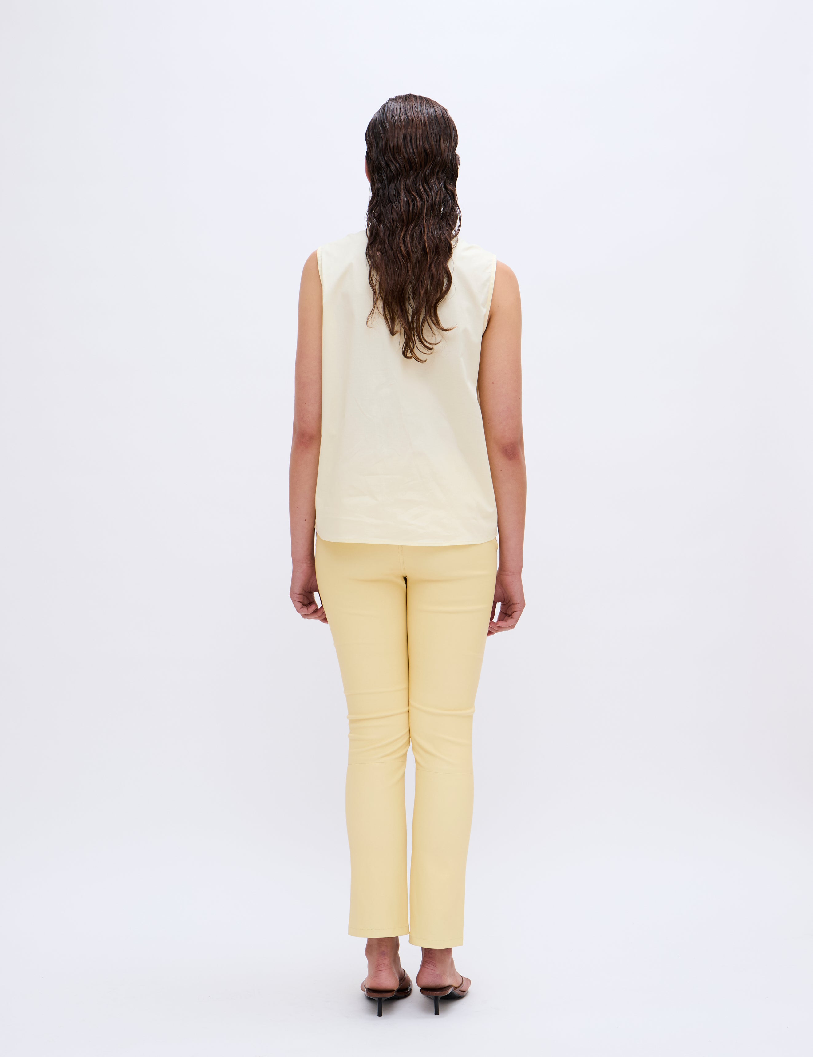 2NDDAY 2ND Leya - Refined Stretch Leather Pants 06032 Mellow Yellow