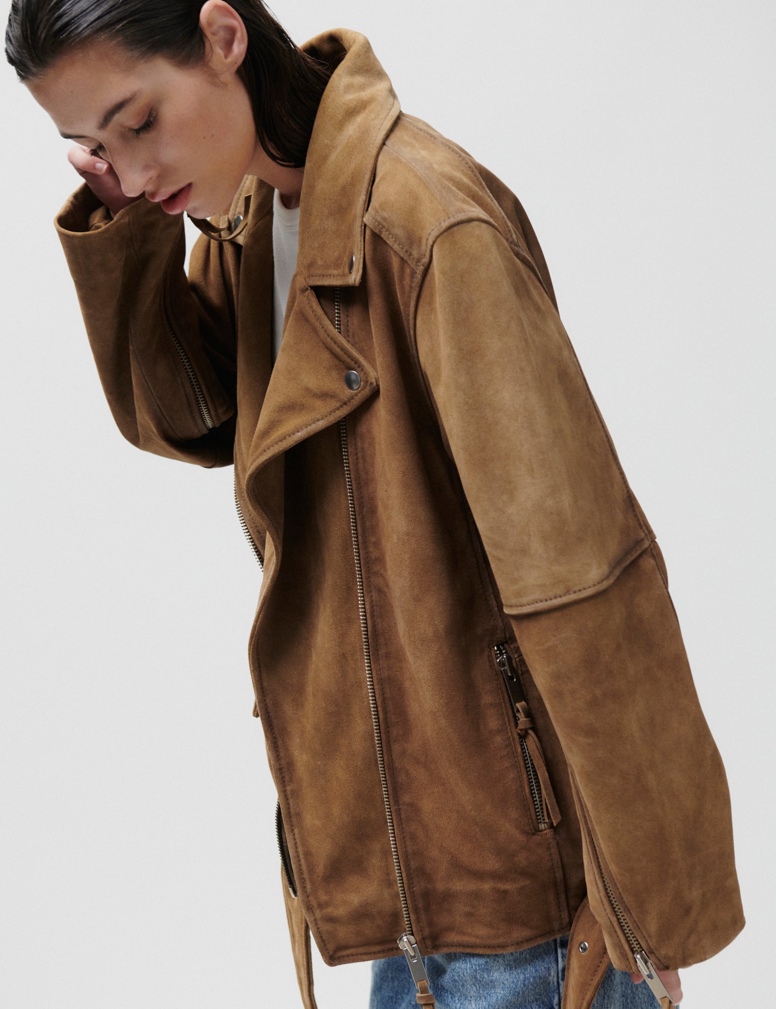 2NDDAY 2ND Lote - Heavy Suede Jacket 171327 Tobacco Brown