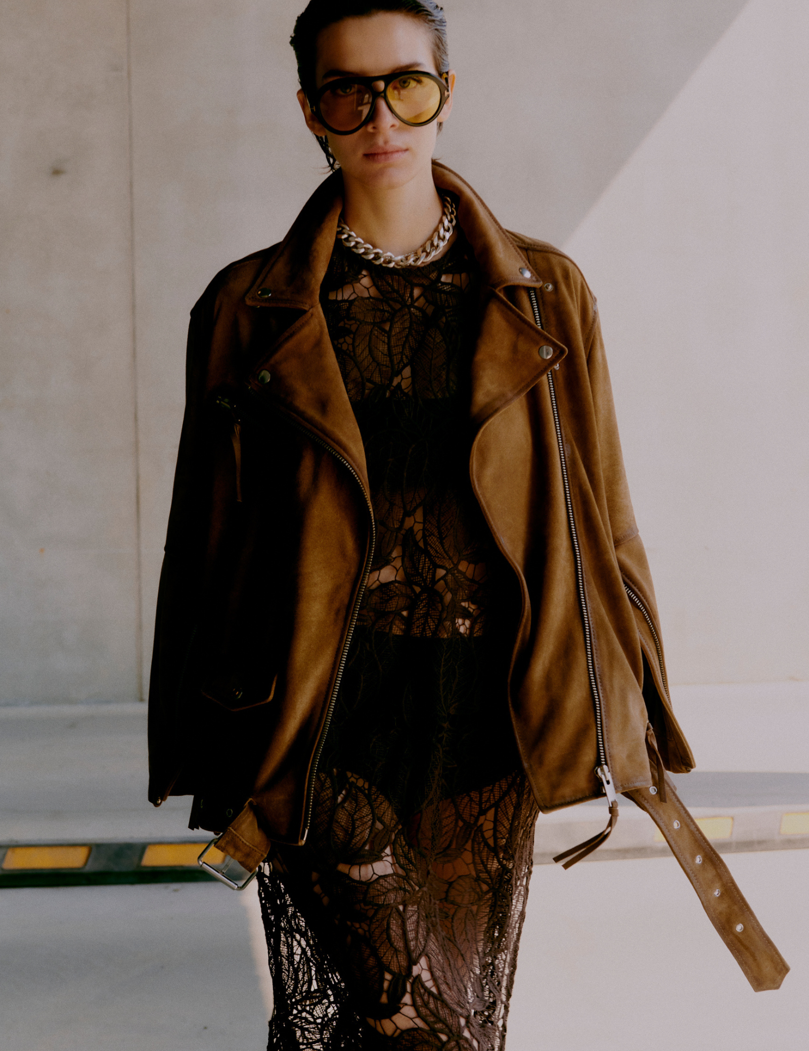 2NDDAY 2ND Lote - Heavy Suede Jacket 171327 Tobacco Brown