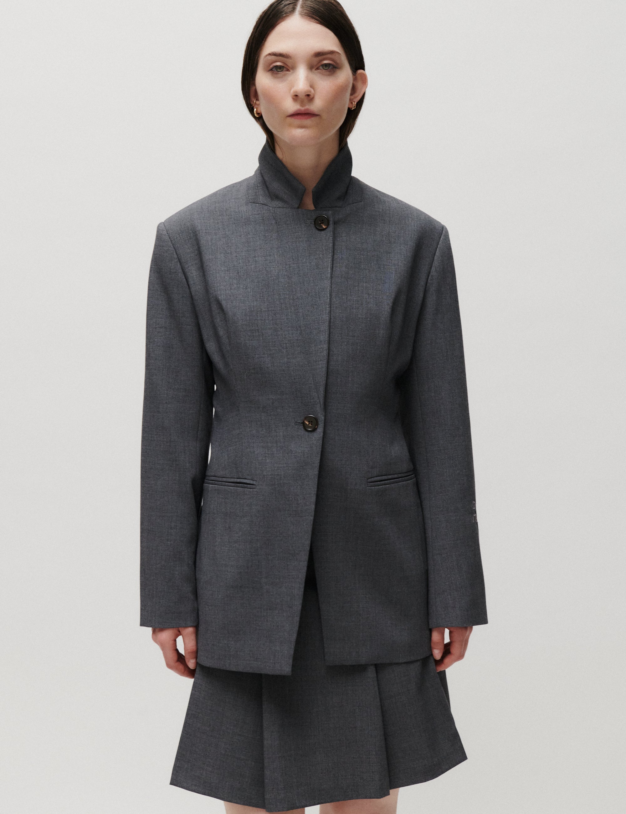 2NDDAY 2ND Matila - Melange Suiting - Skirt Skirt 420129 Light Grey Melange
