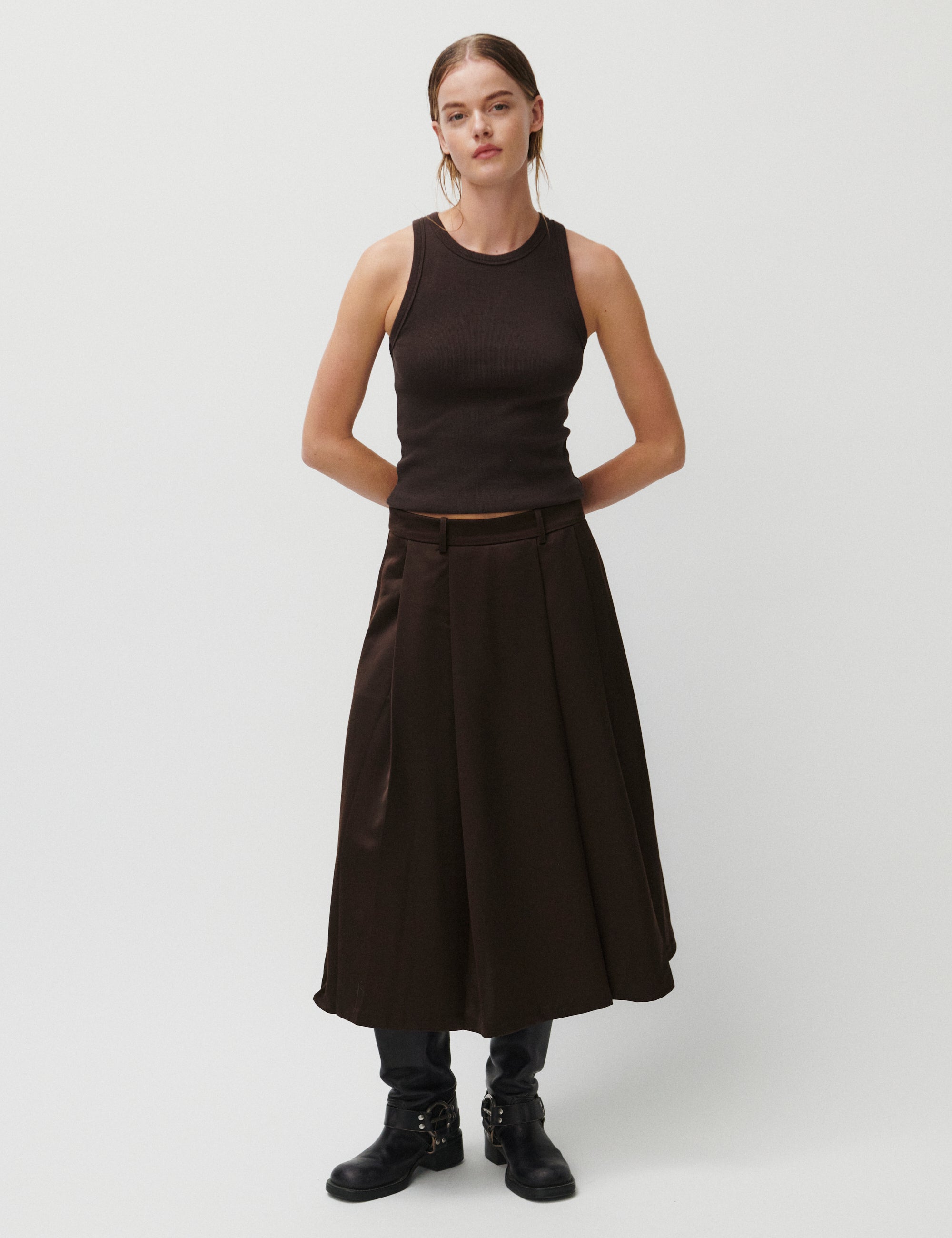 2NDDAY 2ND Matilda - Shiny Suiting Skirt 191016 JAVA