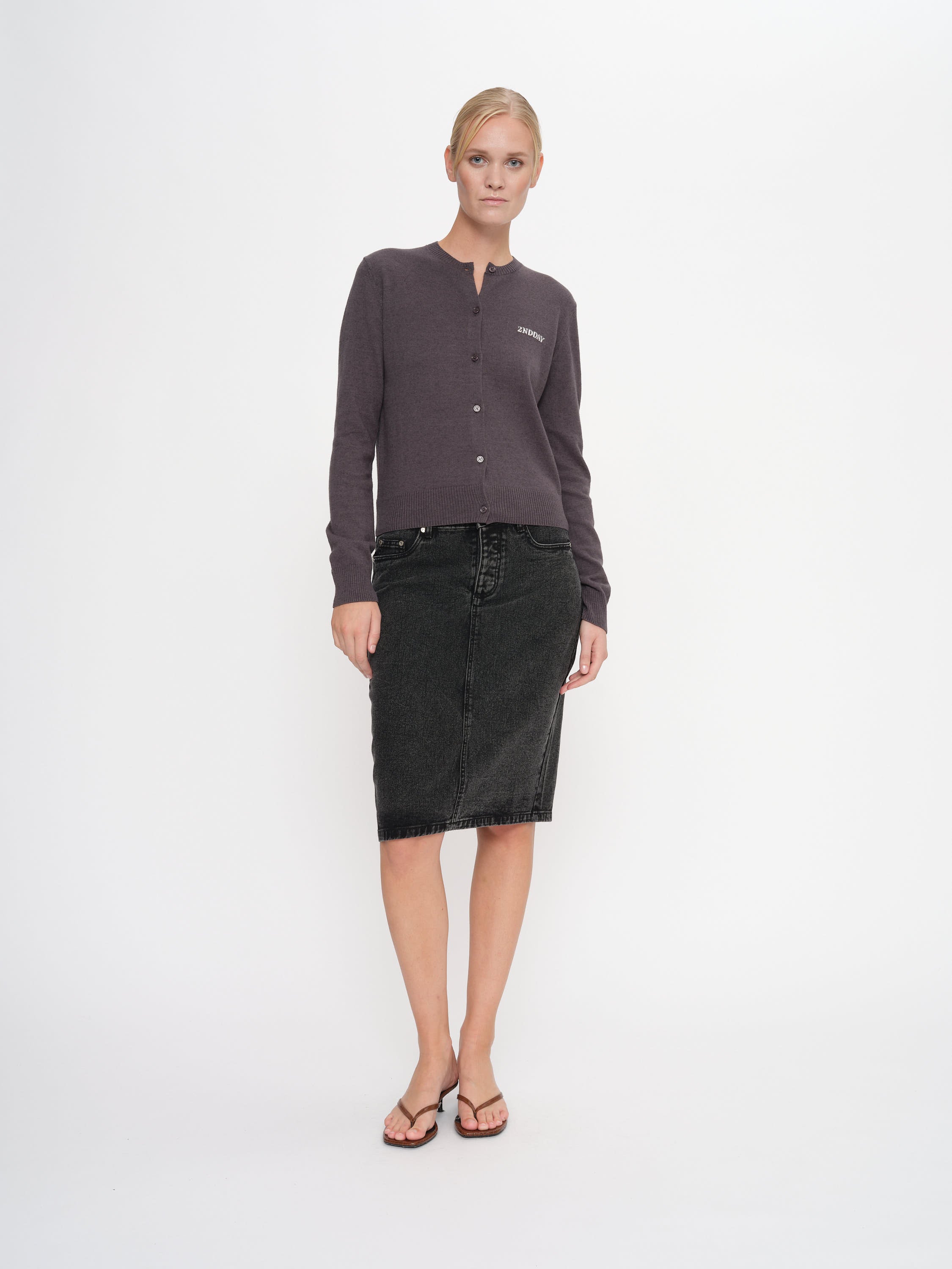 2NDDAY 2ND Mica - Dark Grey denim Jeans D005 Grey Denim