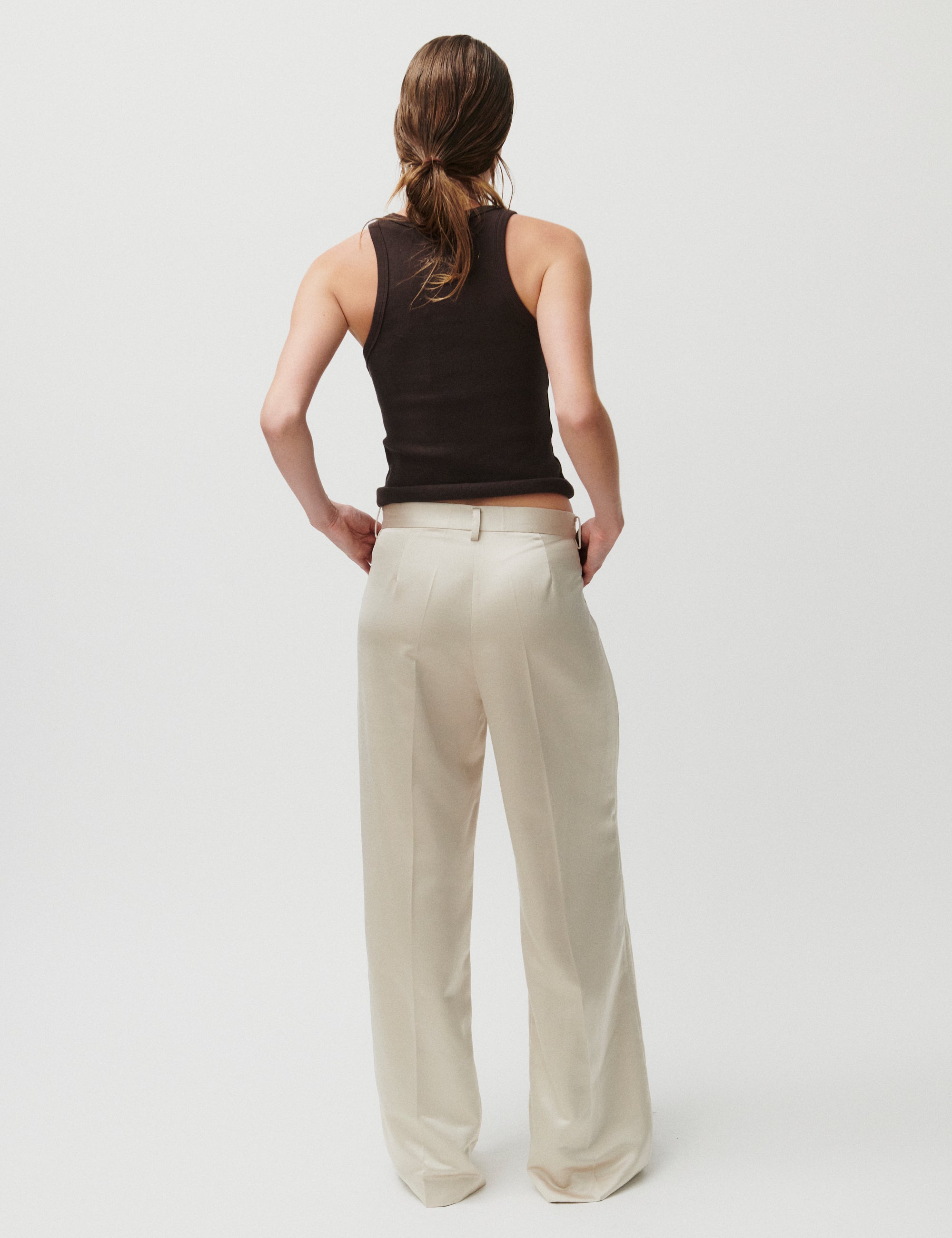 2NDDAY 2ND Mille - Shiny Suiting Pants 141106 Peyote