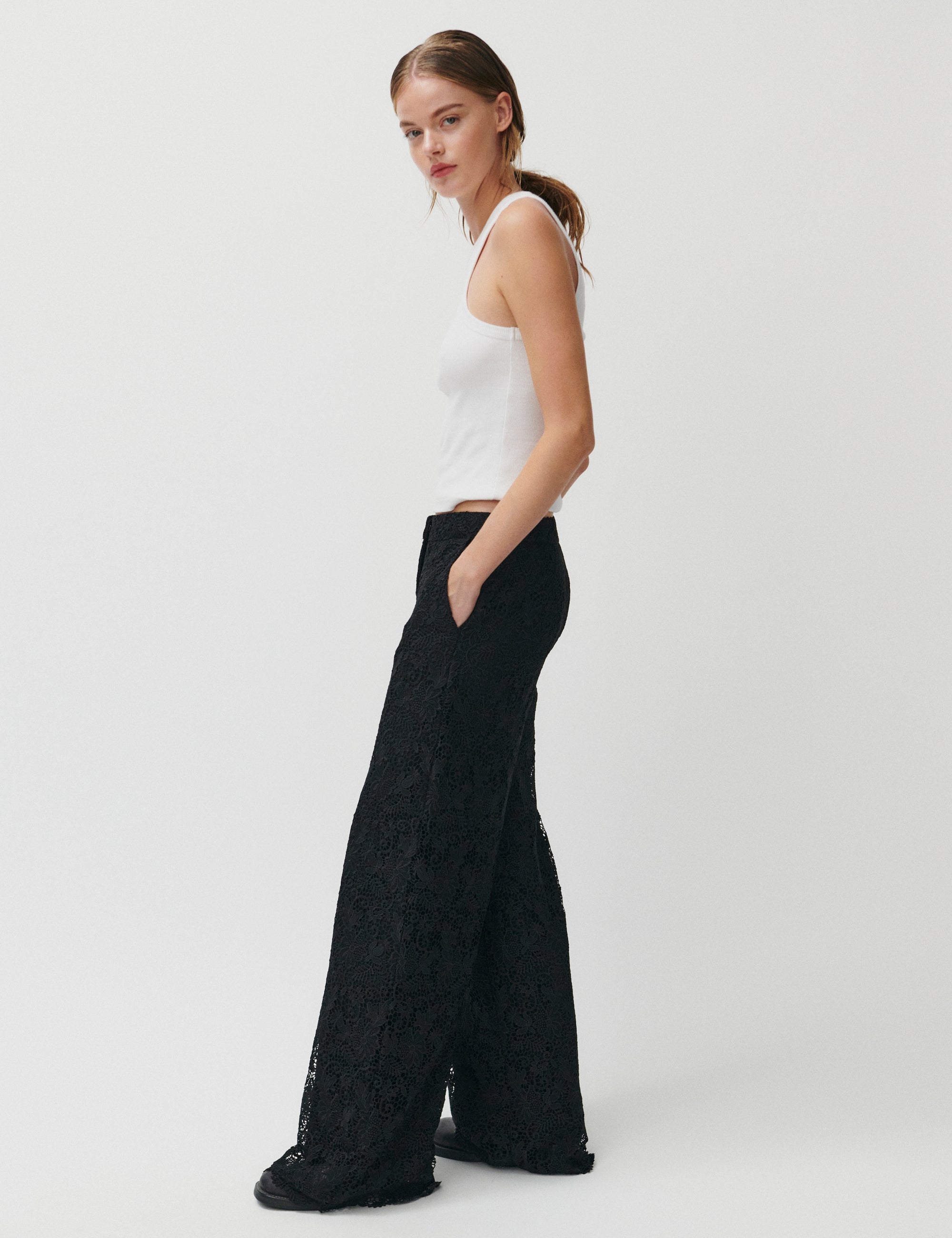 2NDDAY 2ND Millery - Heavy Lace Pants 190303 BLACK