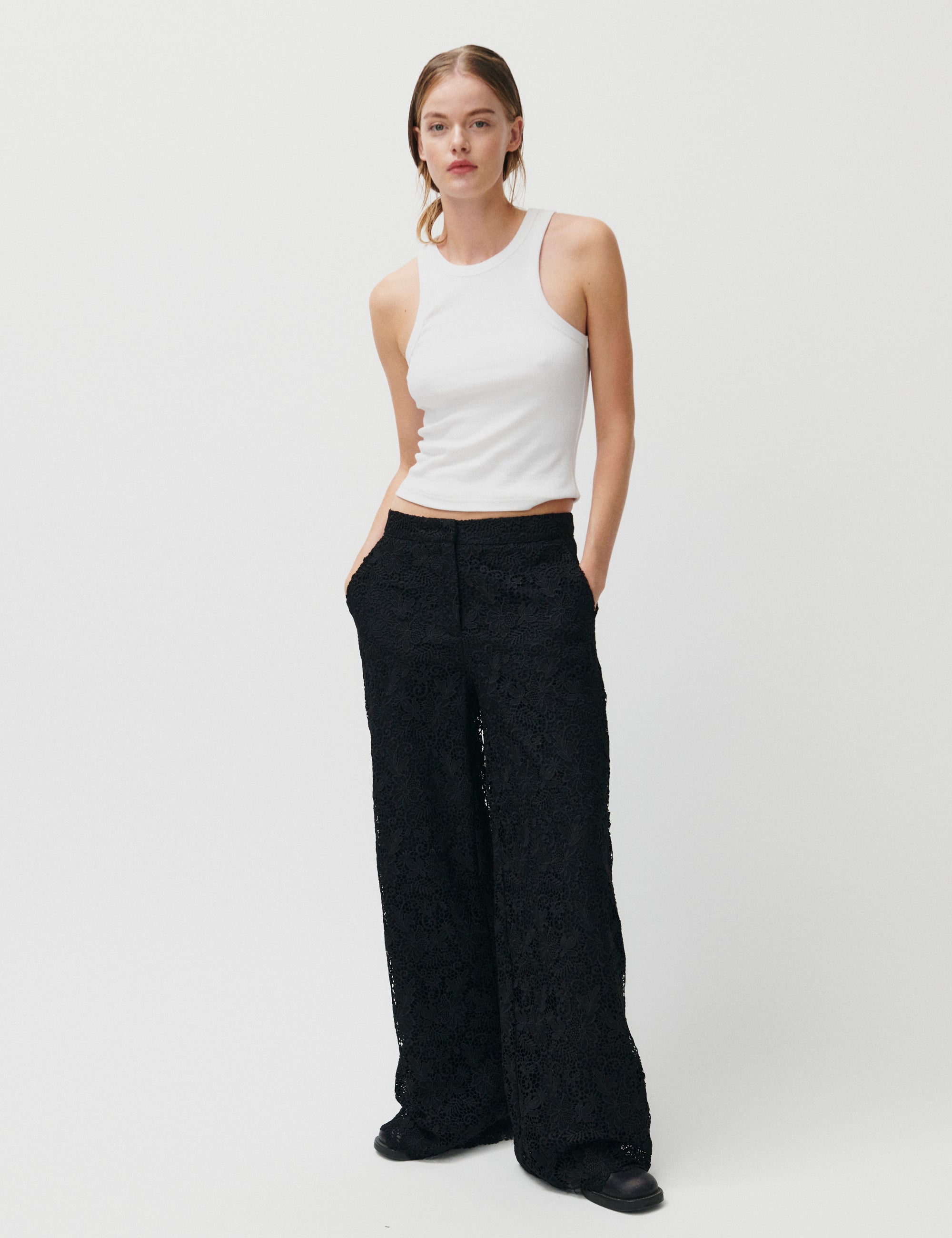 2NDDAY 2ND Millery - Heavy Lace Pants 190303 BLACK