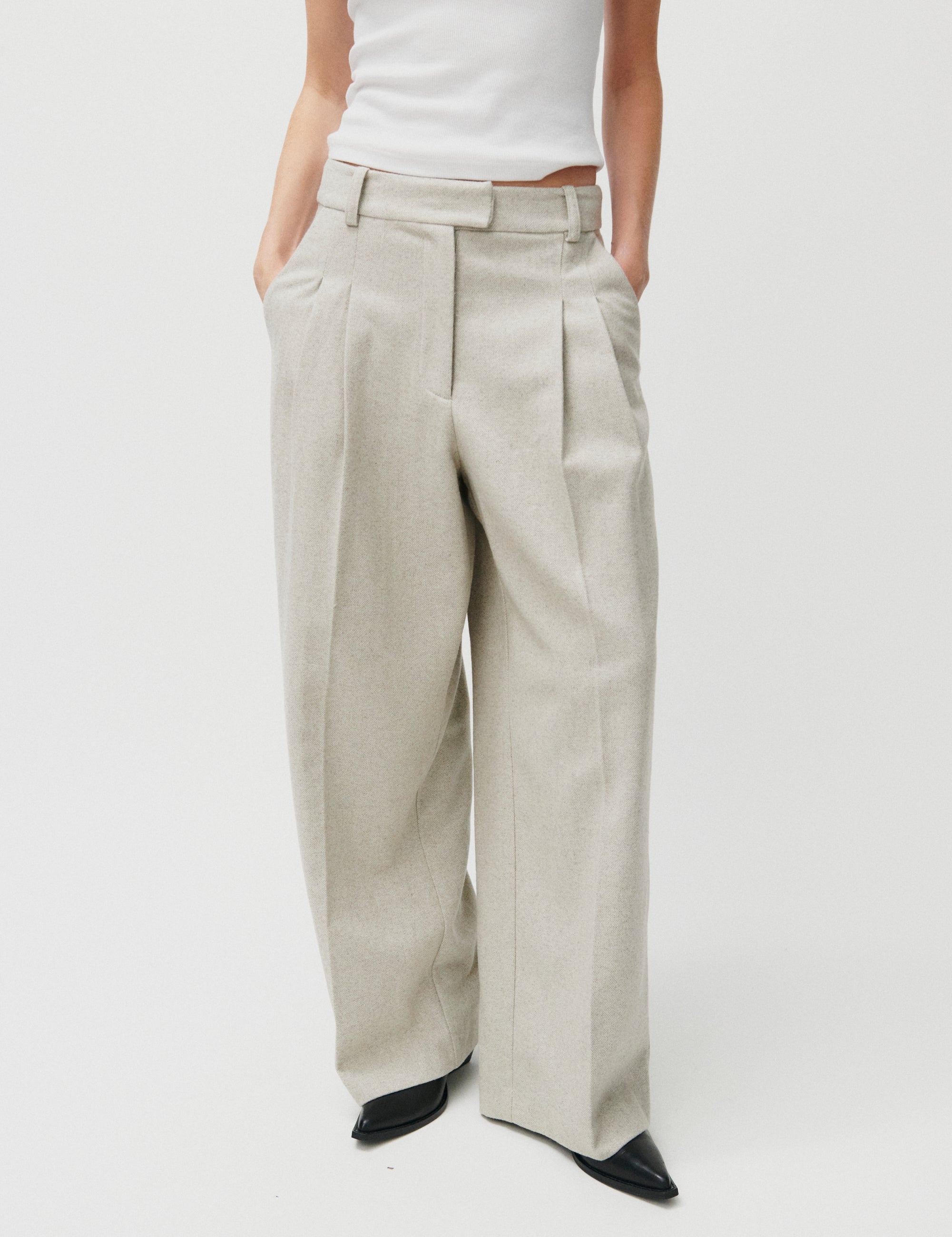 2NDDAY 2ND Mylos - Herringbone Suiting Pants 161305 String