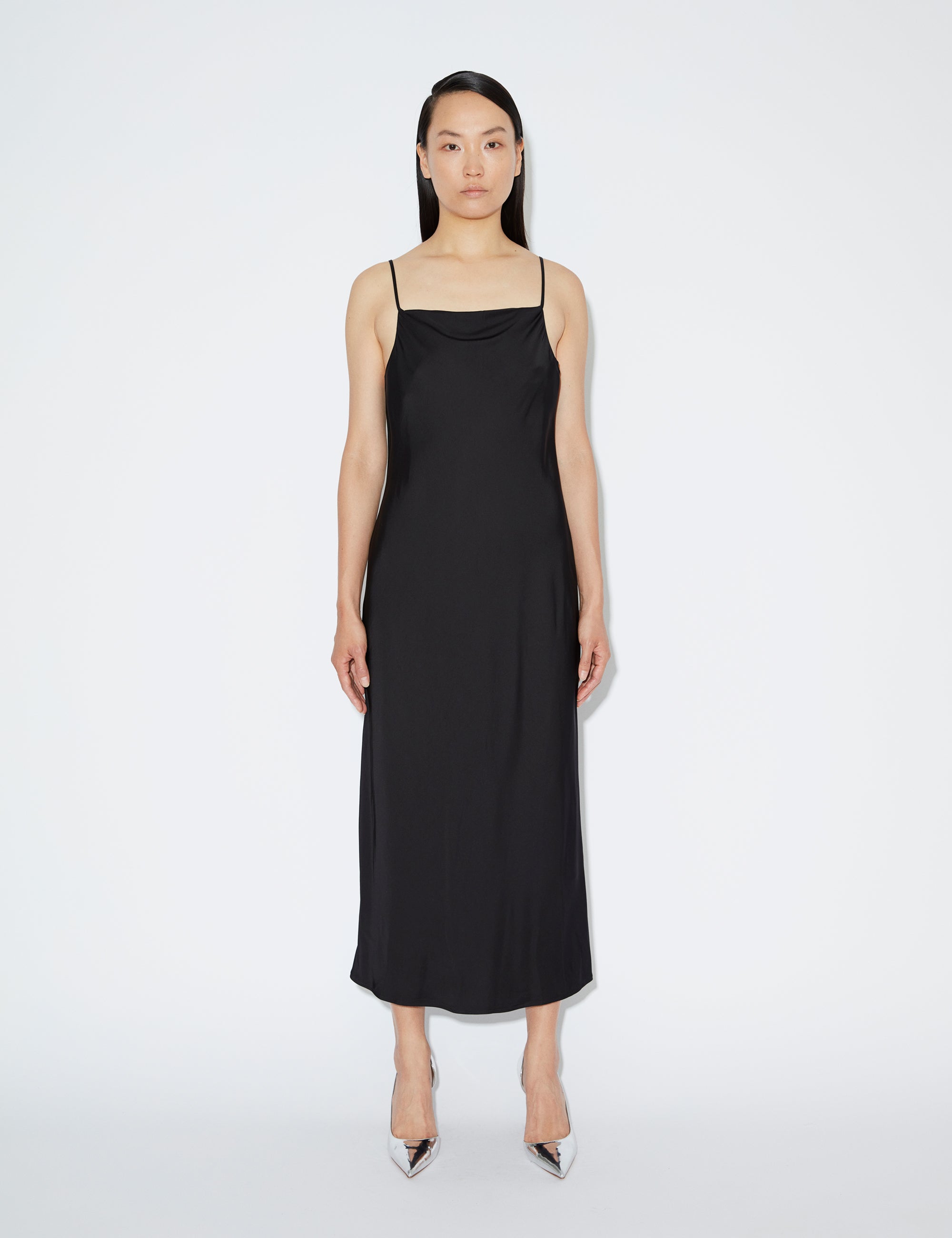 2NDDAY 2ND Odile TT - Fluid Satin Dress 194008 Meteorite (Black)
