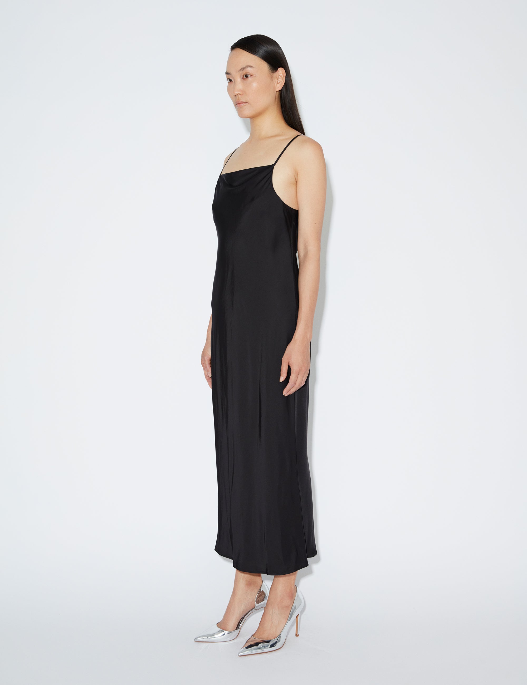 2NDDAY 2ND Odile TT - Fluid Satin Dress 194008 Meteorite (Black)