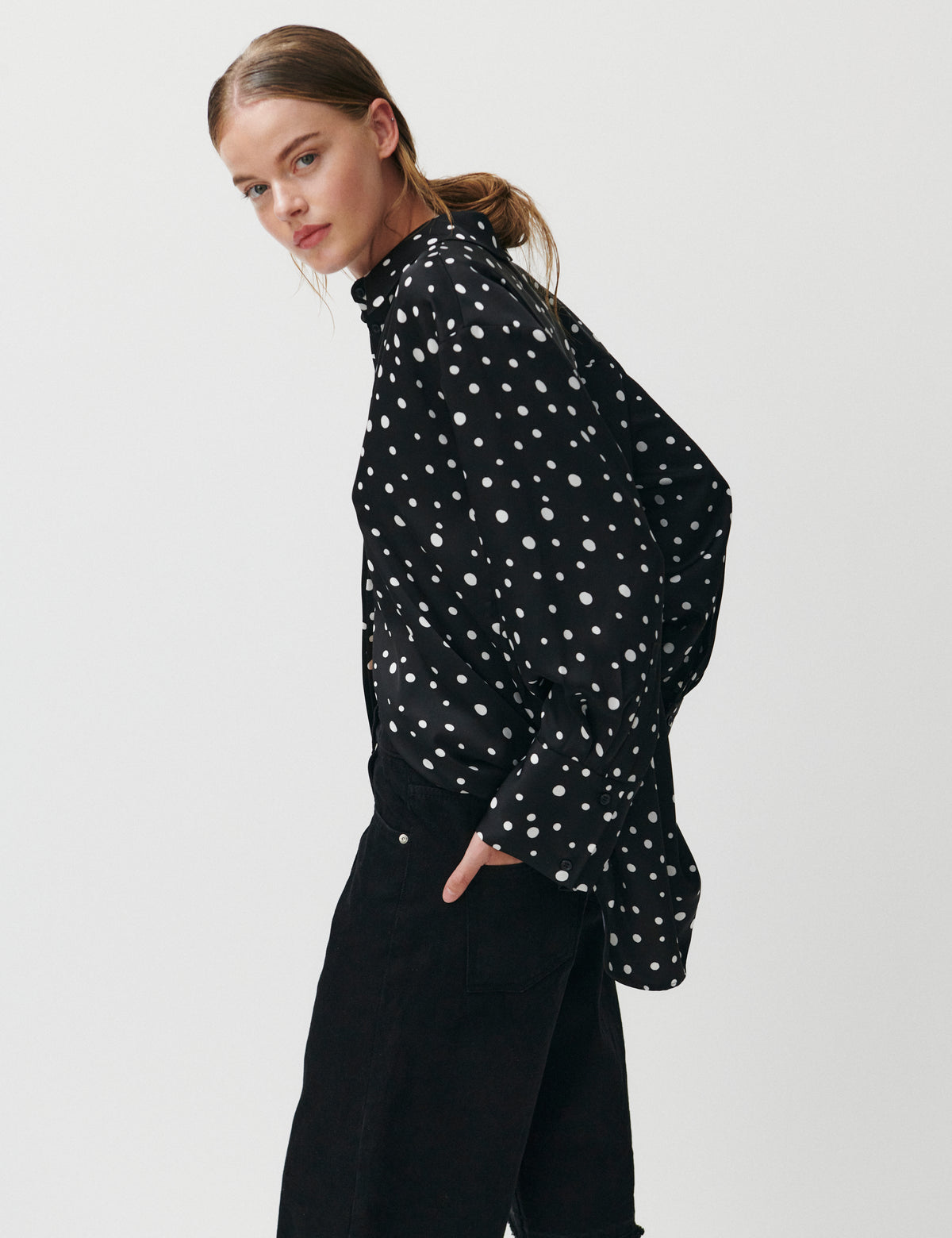 2NDDAY 2ND Plaras - Heavy Satin - Shirt Shirt 420155 White Polka Dot