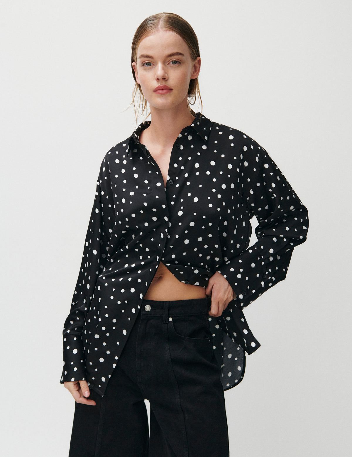 2NDDAY 2ND Plaras - Heavy Satin - Shirt Shirt 420155 White Polka Dot