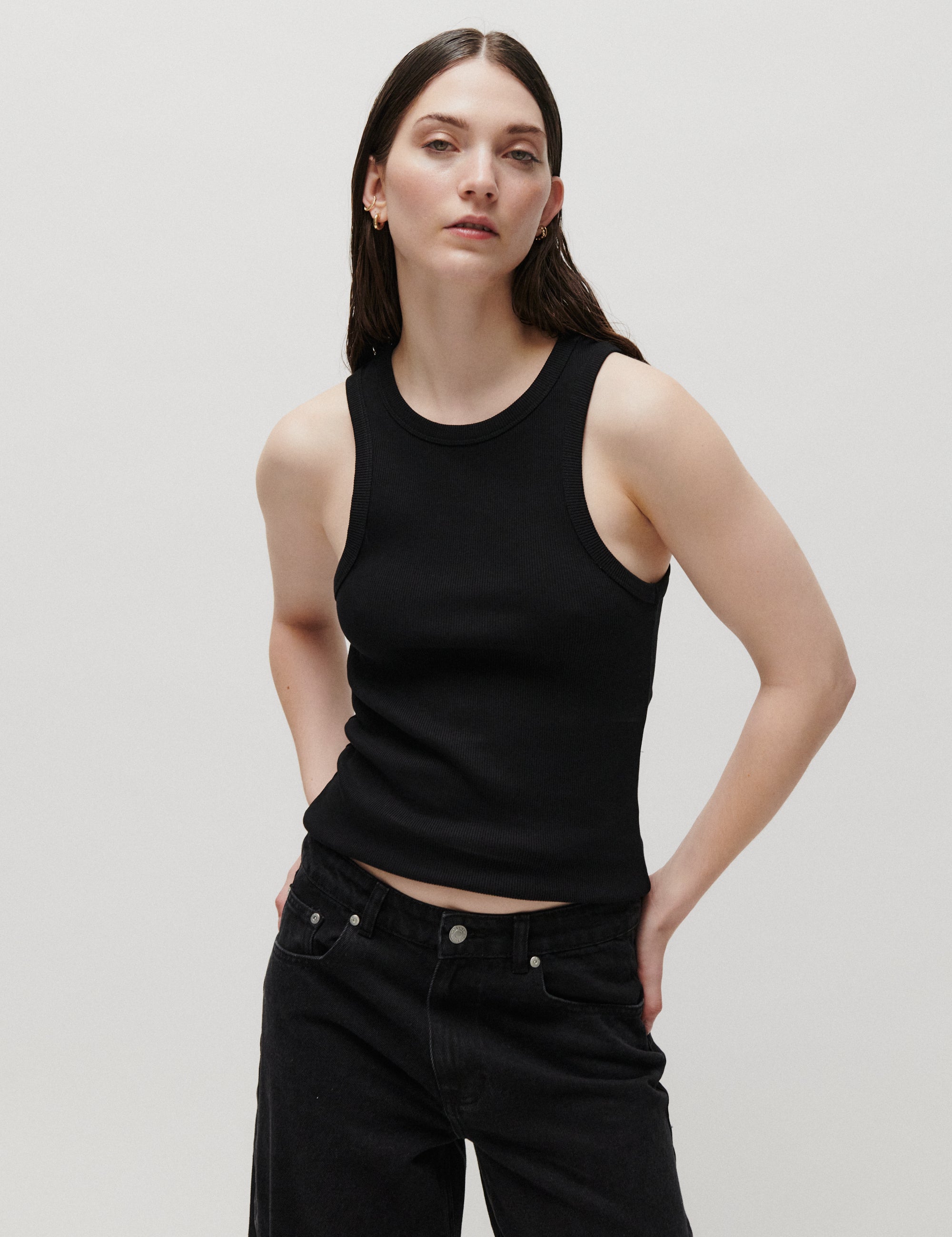 2NDDAY 2ND Purity TT - Daily Cotton Rib - Top Top 190303 Black