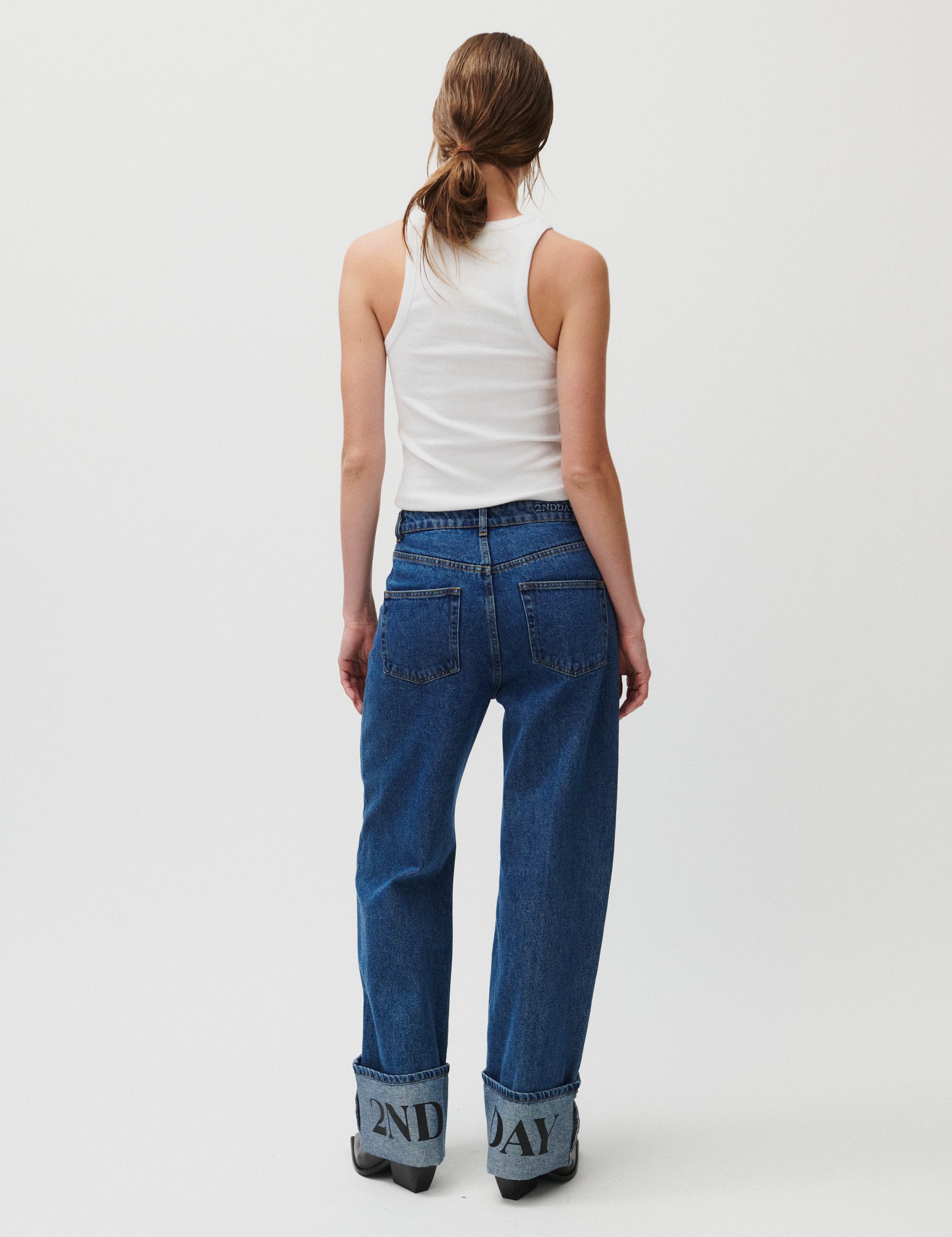 2NDDAY 2ND Rode - Cuff Denim Jeans D016 Indigo