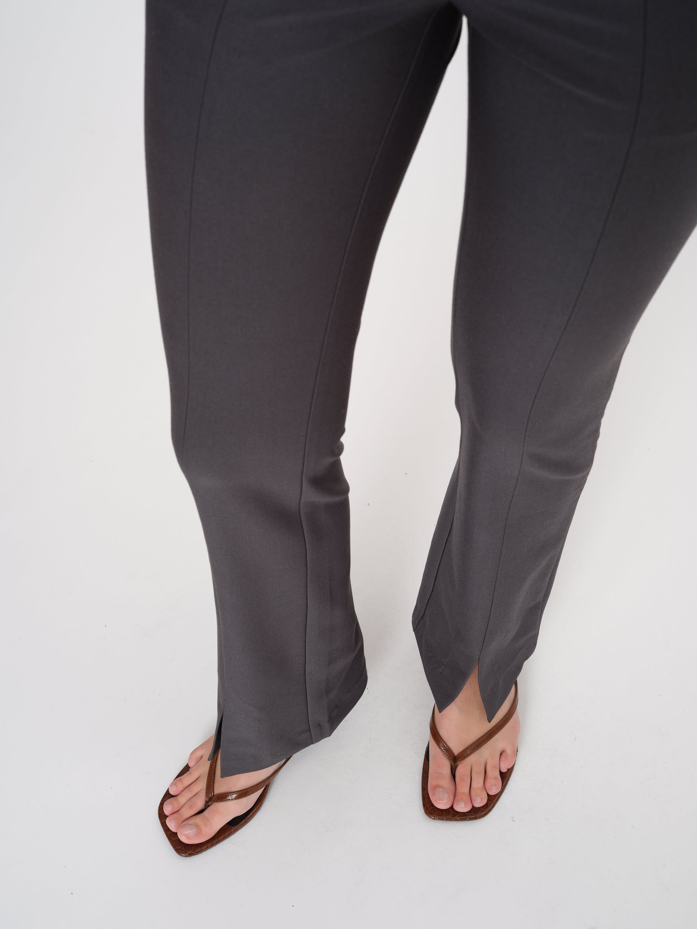 2NDDAY 2ND Sandras - Daily Sleek Pants 190203 Gray Pinstripe