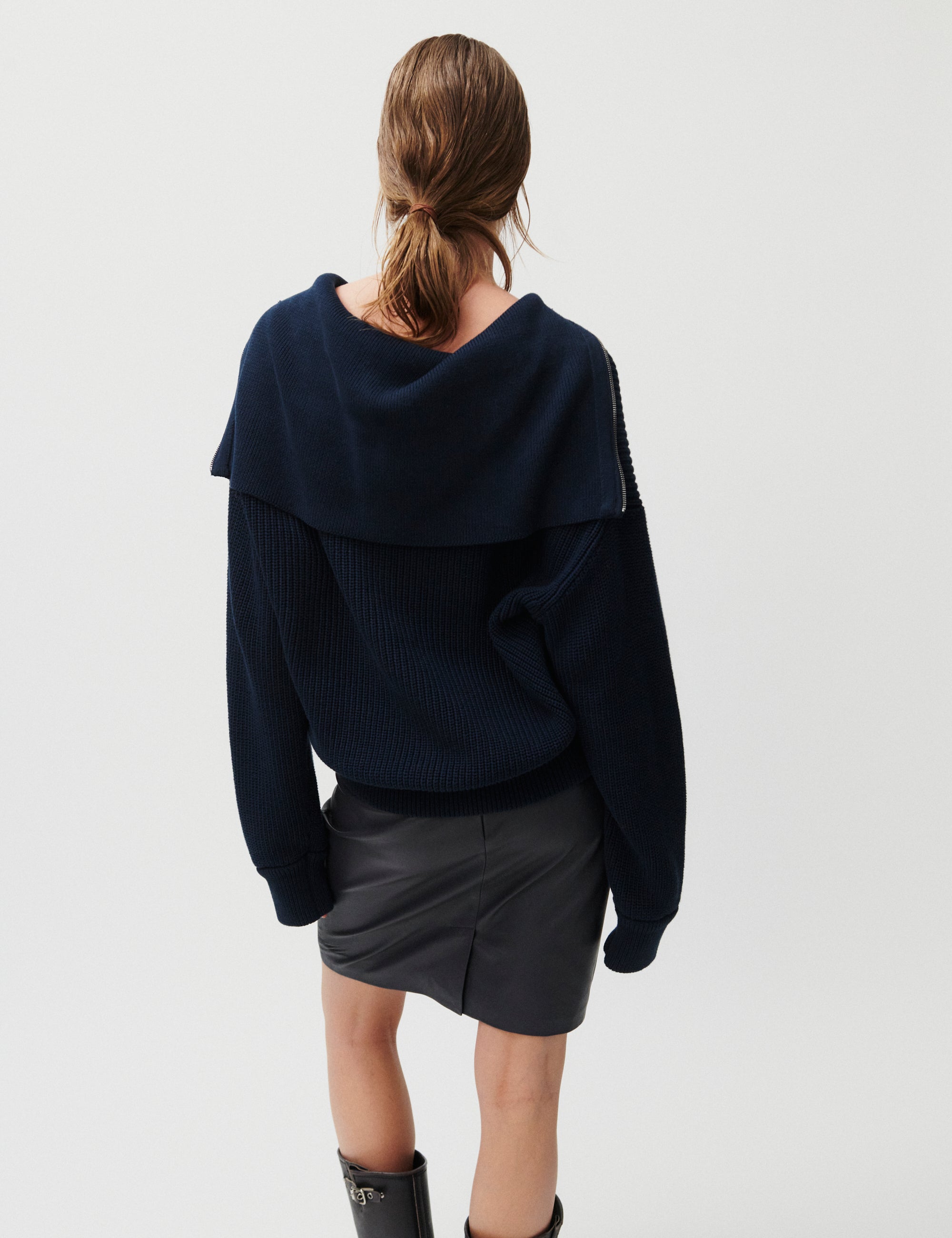 2NDDAY 2ND Serdina - Defined Cotton Ribs Pullover 193923 Navy Blazer