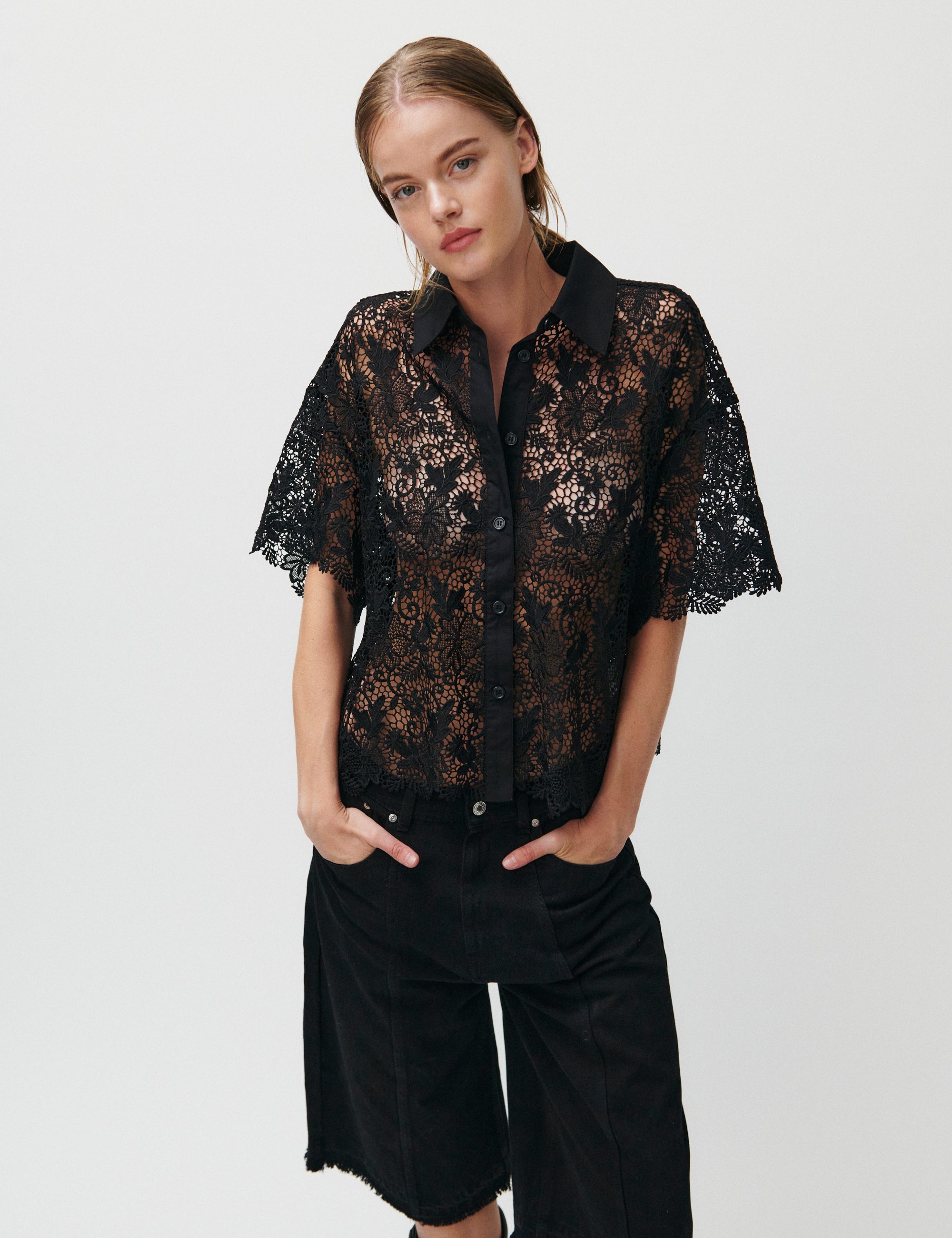 2NDDAY 2ND Tabbi - Heavy Lace Shirts & Blouses 190303 BLACK