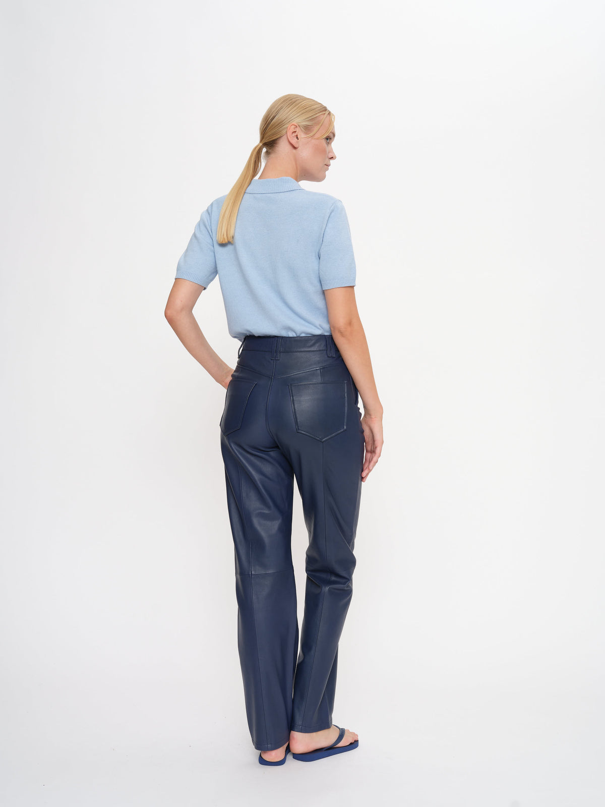 2NDDAY 2ND Toff - Fine leather Pants 193933 Medieval Blue
