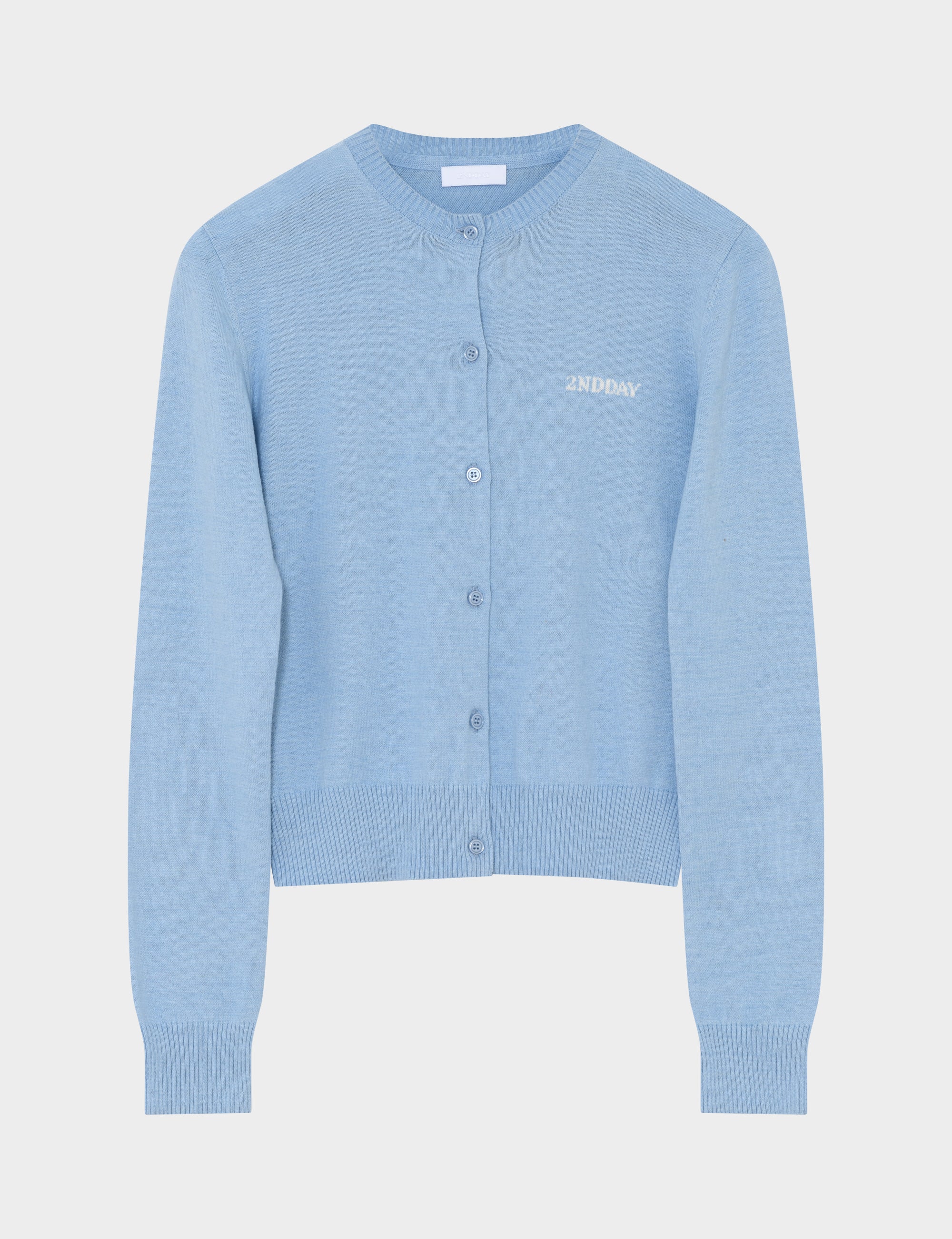 2NDDAY 2ND Vinny - Soft Wool Blend Cardigan 4038 Powder Blue