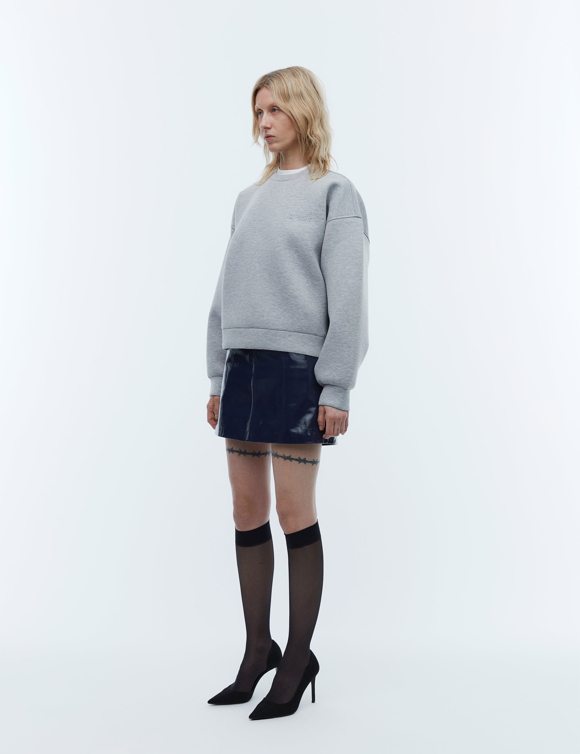 2NDDAY 2ND Vito - Heavy Neoprene Tops & T-Shirts 420129 Light Grey Melange