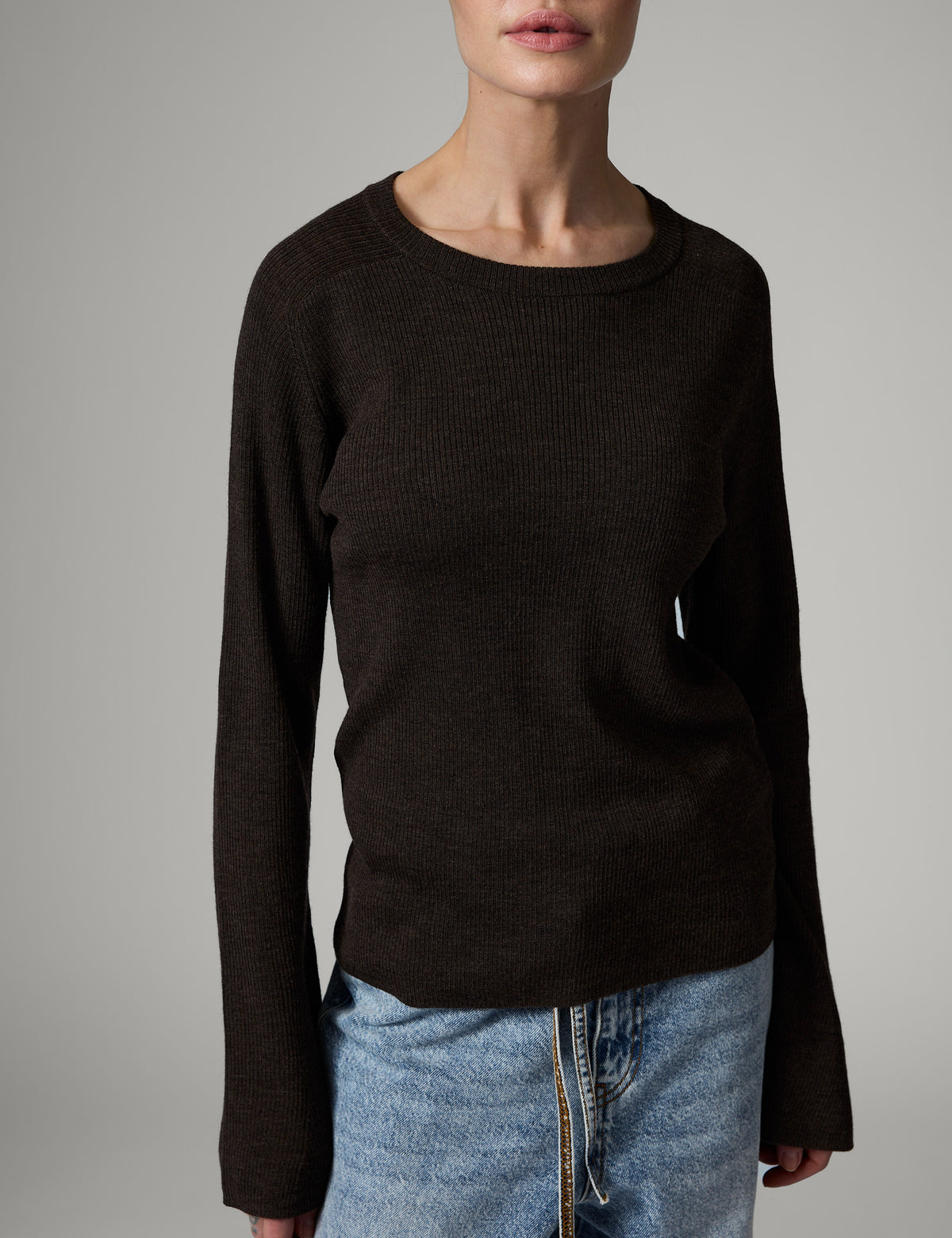 DAY Birger ét Mikkelsen Anabelle Rib - Daily Elements - Pullover Pullover 500116 DARK BROWN MELANGE