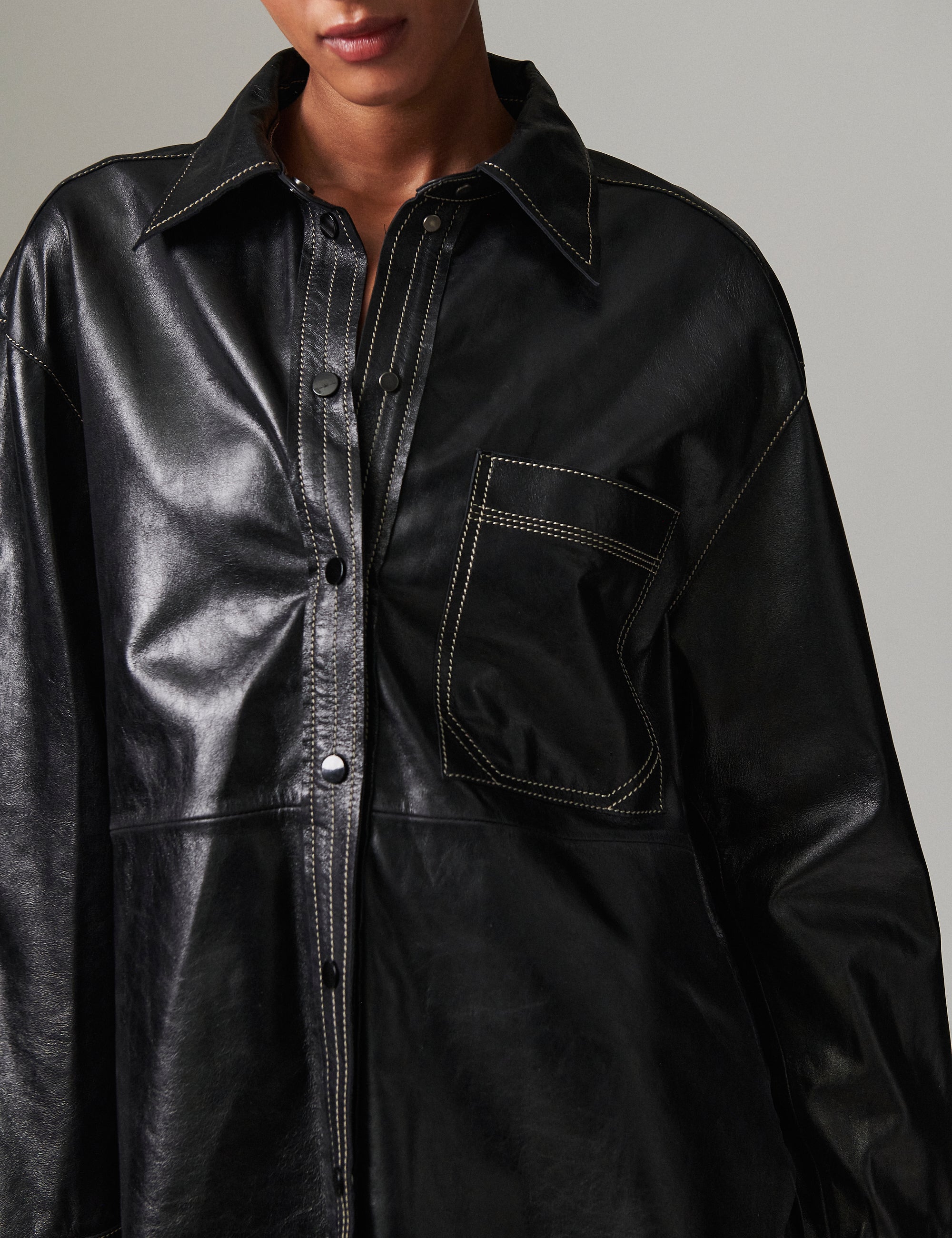 DAY Birger ét Mikkelsen Andreas - Polished Leather Shirts & Blouses 190303 BLACK
