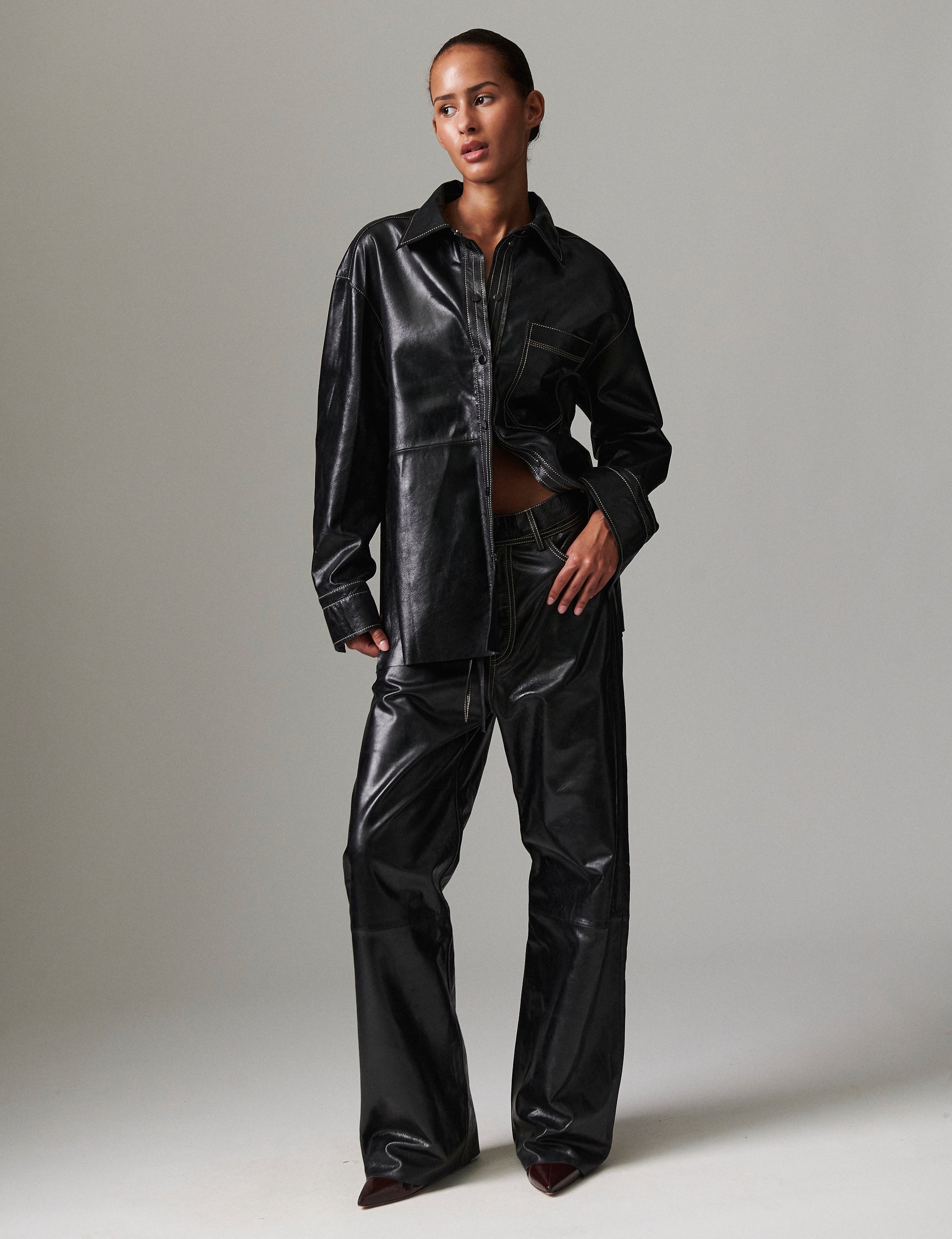 DAY Birger ét Mikkelsen Andreas - Polished Leather Shirts & Blouses 190303 BLACK