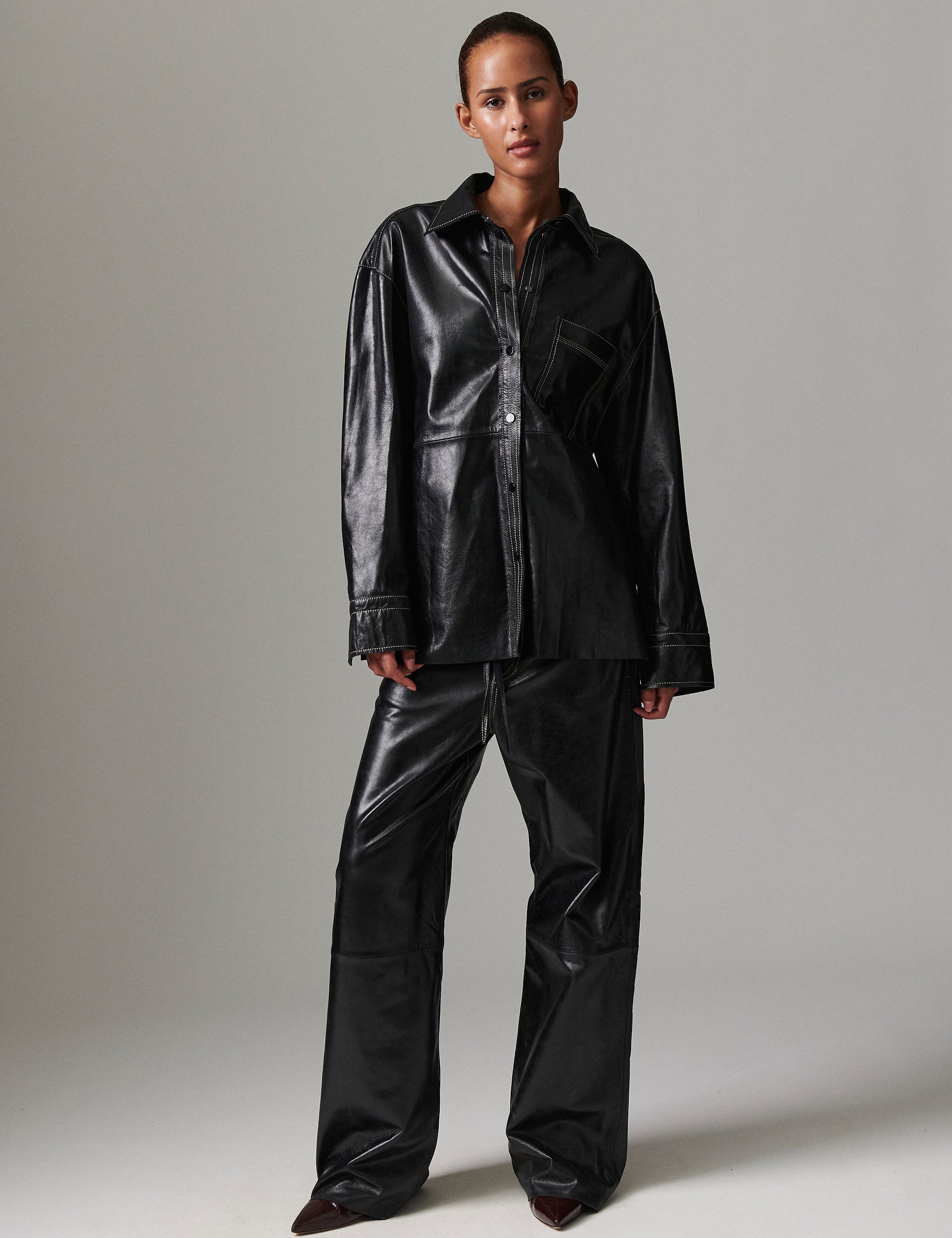 DAY Birger ét Mikkelsen Andreas - Polished Leather Shirts & Blouses 190303 BLACK