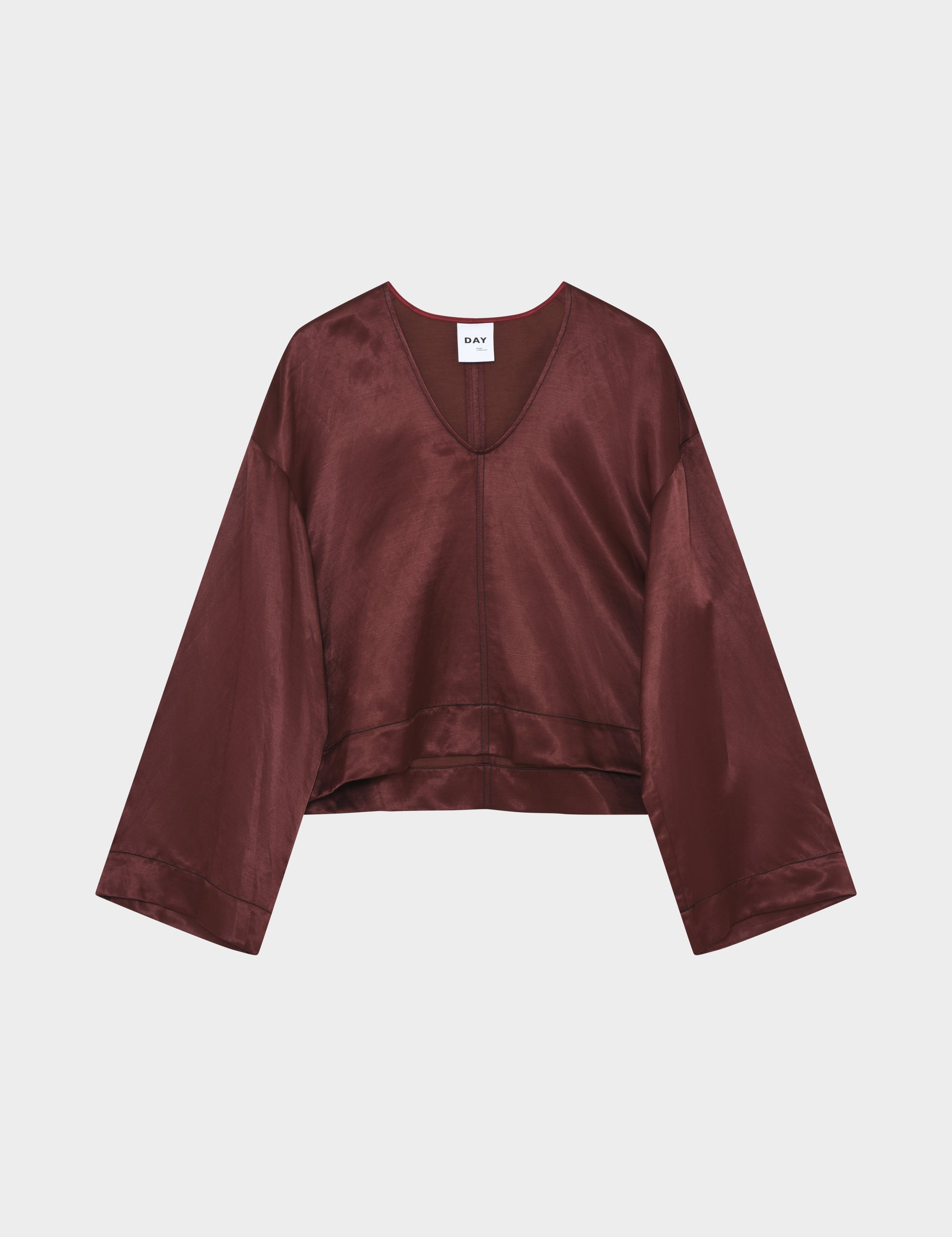 DAY Birger ét Mikkelsen Arkin - High Shine Blend Tops & T-Shirts 191317 Bitter Chocolate