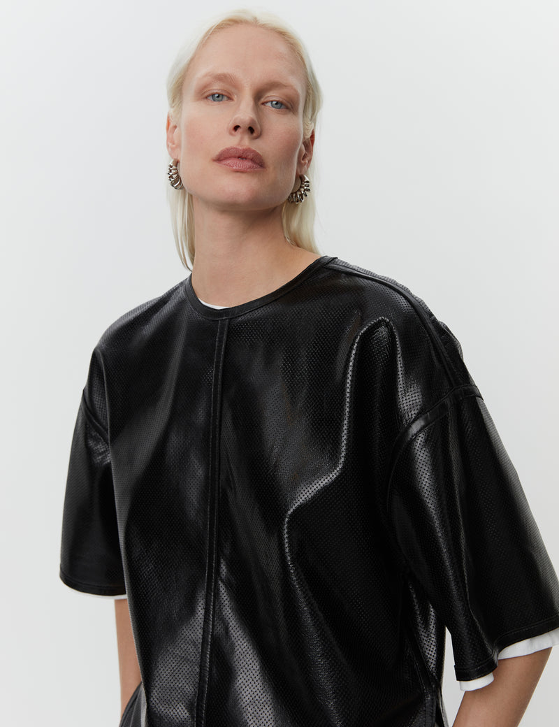 DAY Birger ét Mikkelsen Avril - Perforated Leather Shirts & Blouses 190303 BLACK