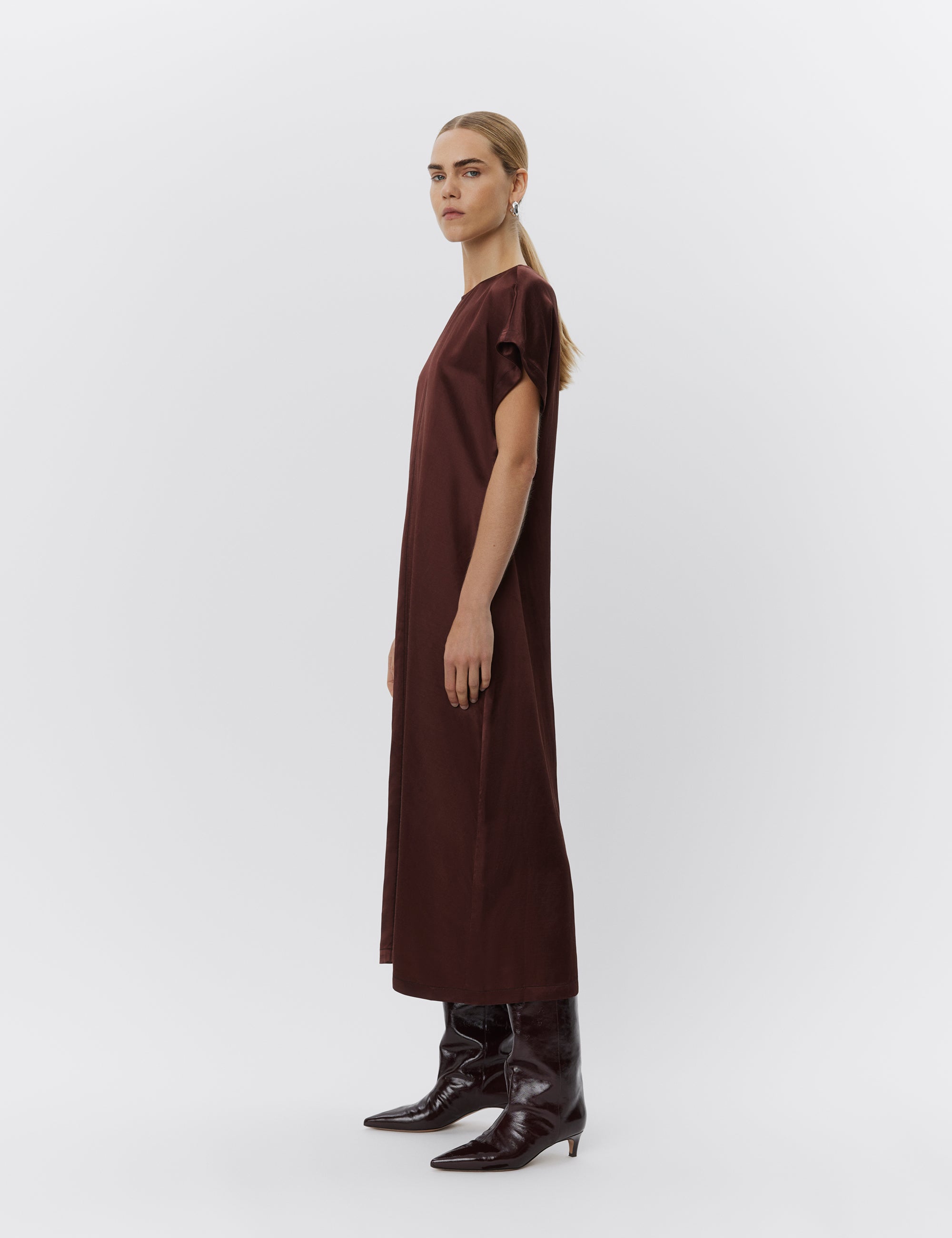 DAY Birger ét Mikkelsen Bray - High Shine Blend Dress 191317 Bitter Chocolate..