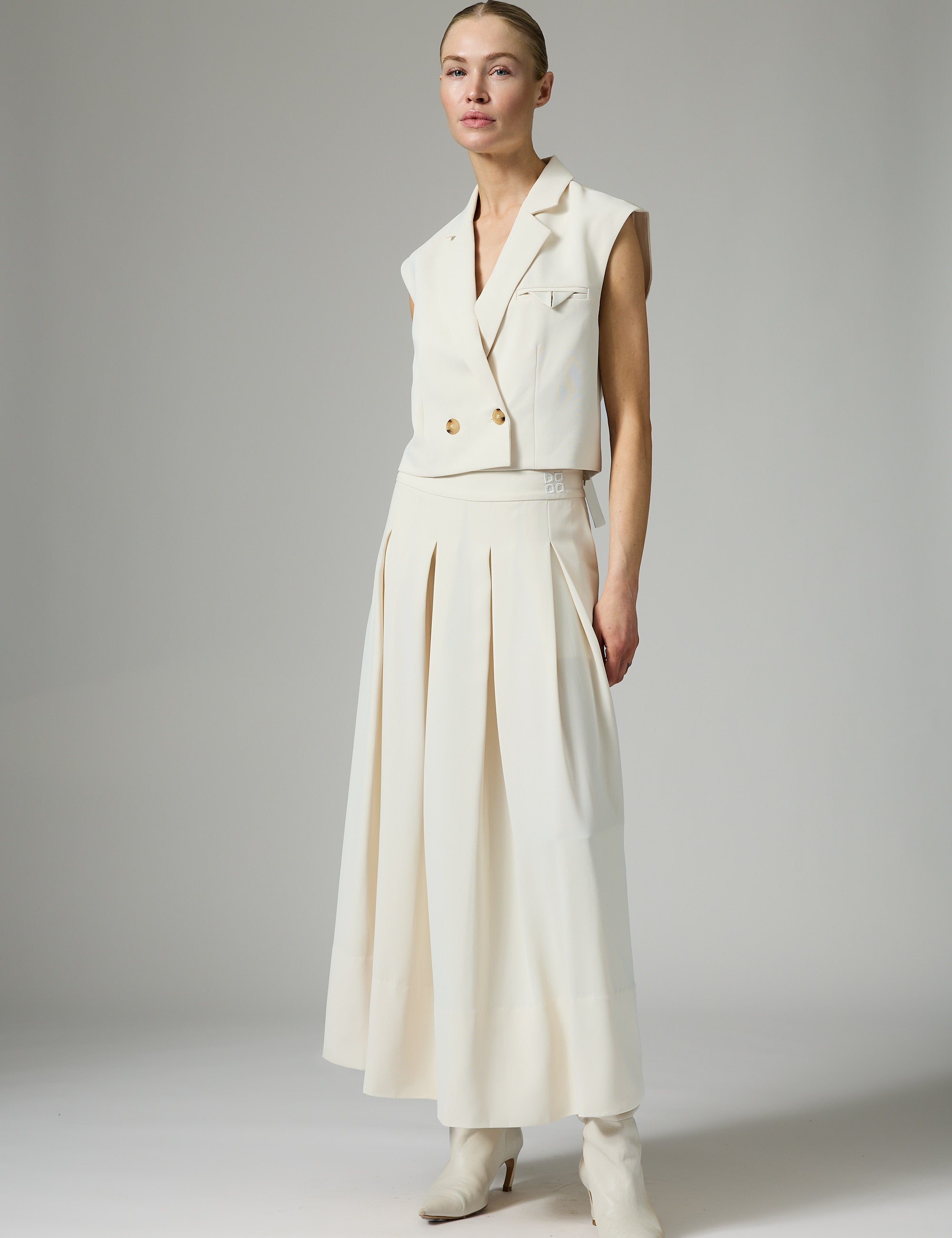 DAY Birger ét Mikkelsen Chai - Classic Gabardine Skirt 01002 Ivory Shade