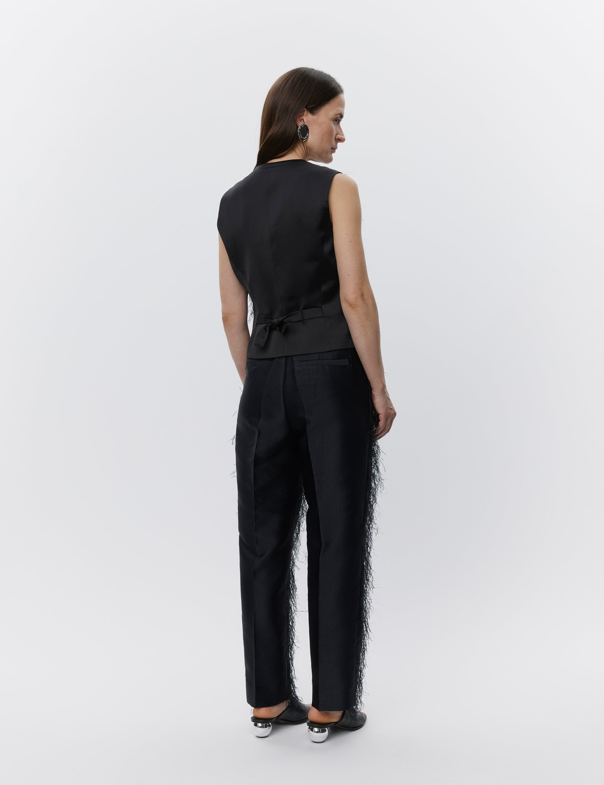 DAY Birger ét Mikkelsen Christa - Frayed jacquard RD Waistcoat 190303 Black