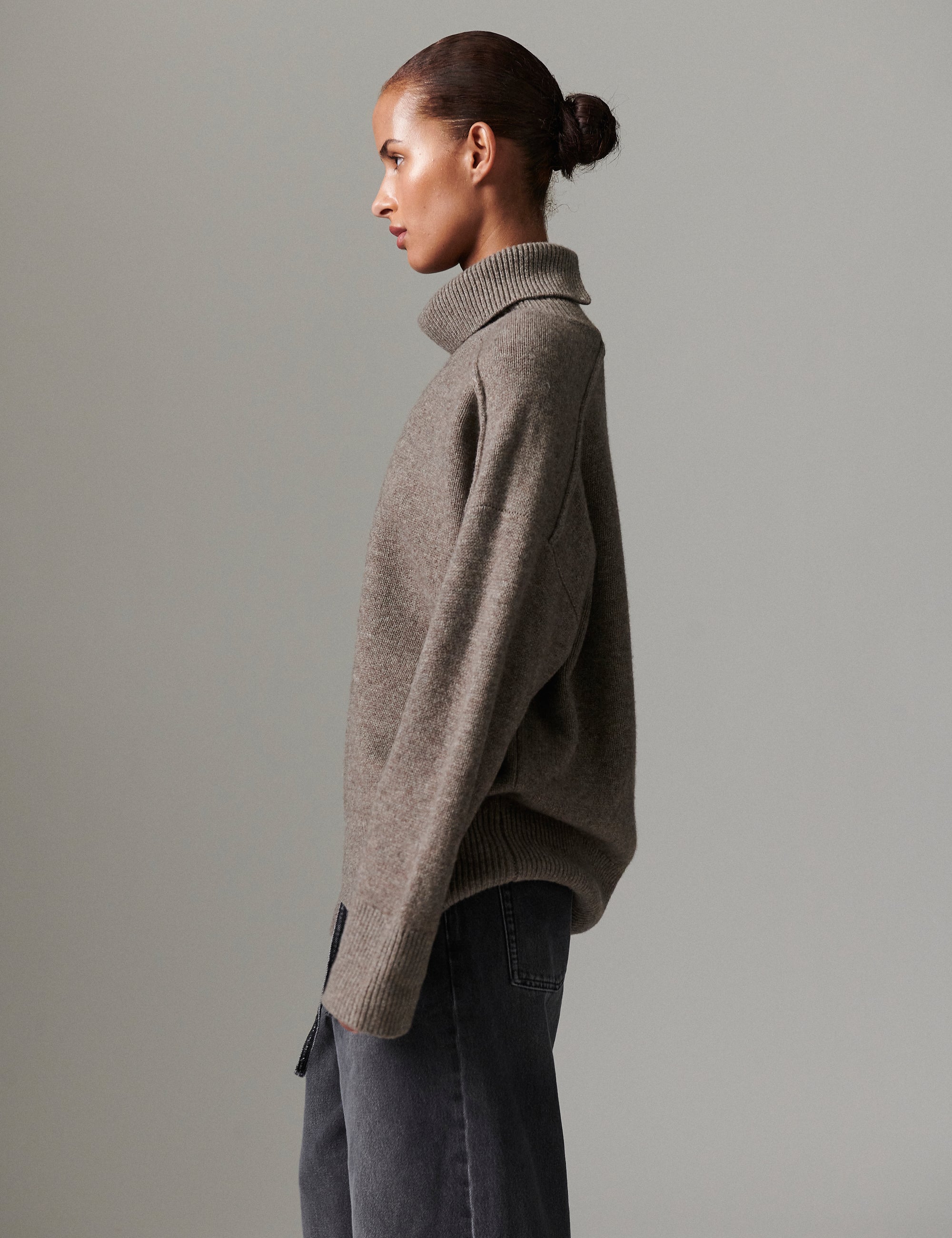 DAY Birger ét Mikkelsen Clarke - Soft lamb Pullover 500157 CHOCOLATE CHIP MELANGE