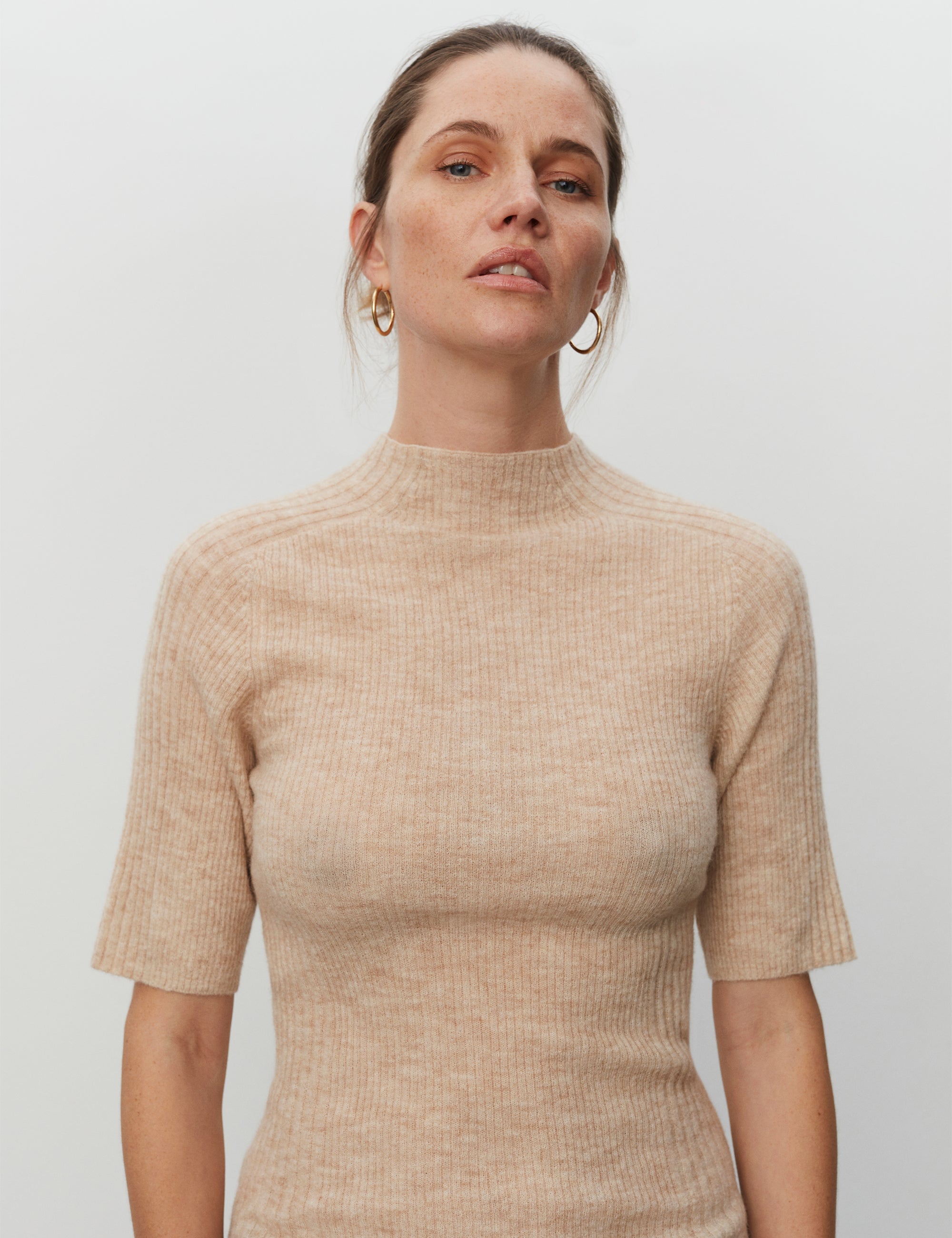 DAY Birger ét Mikkelsen Claudia - Merino Blend Tops & T-Shirts 500002 CREME MELANGE