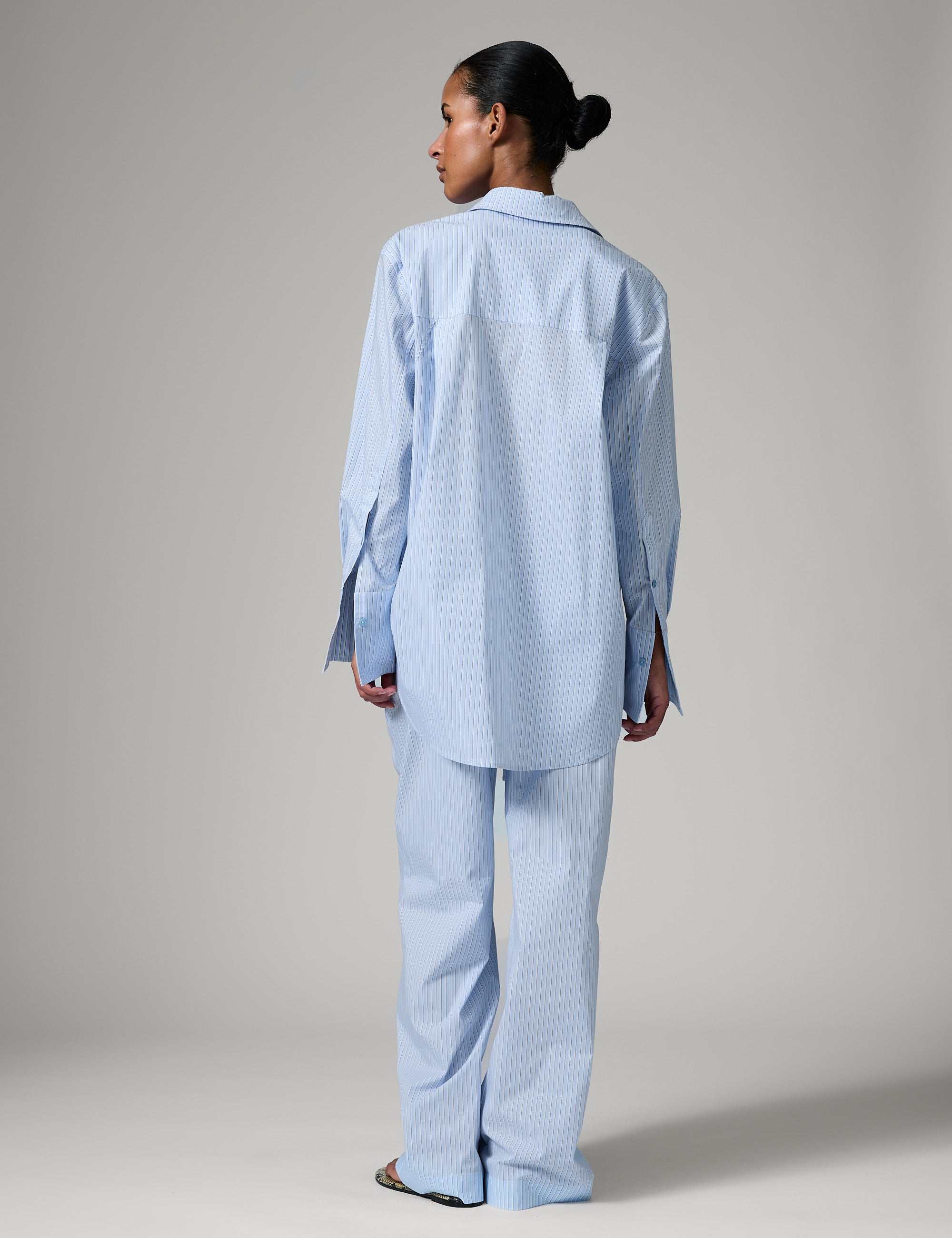 DAY Birger ét Mikkelsen DAYZena - Daylounge Stripe Pants 154030 Chambray blue
