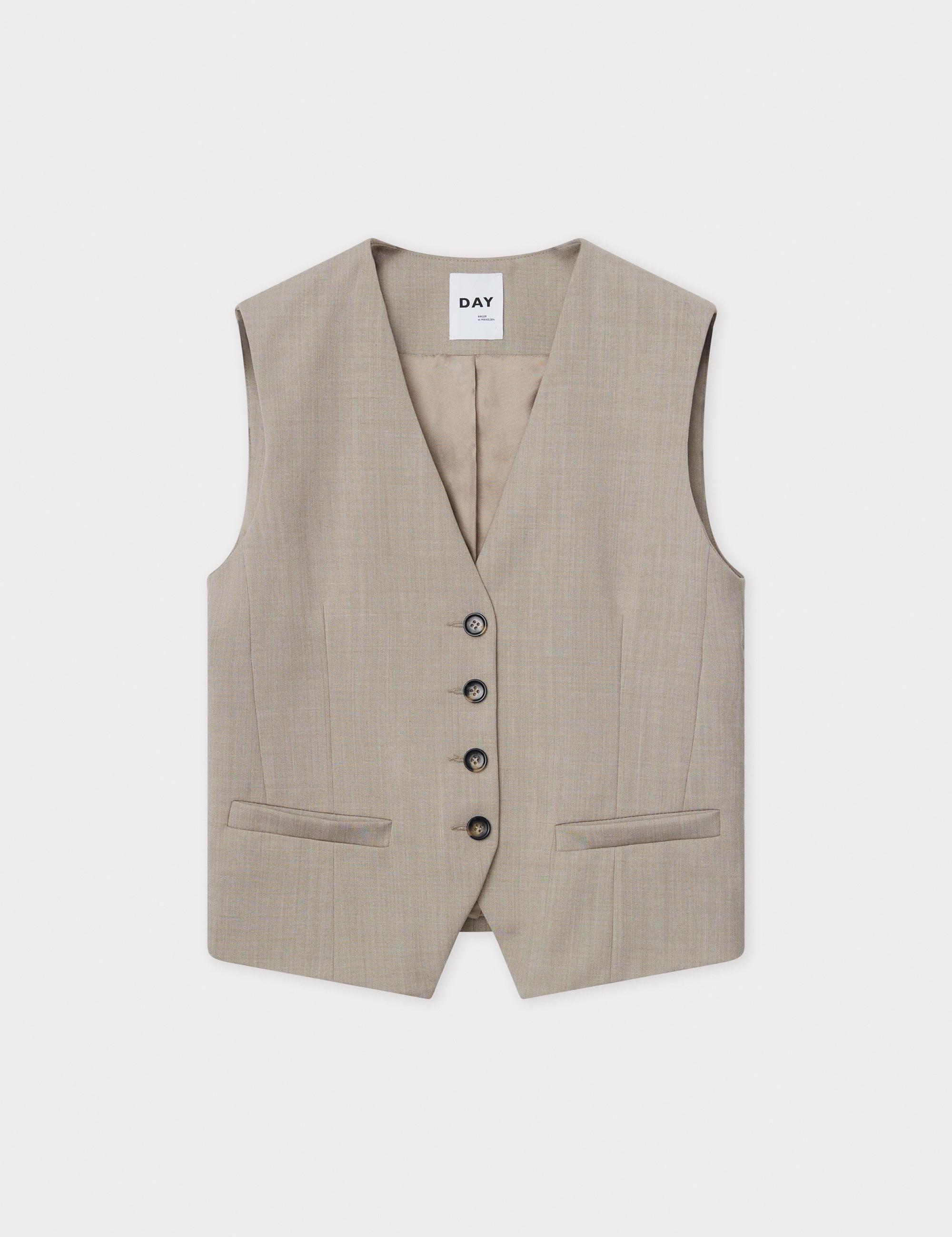 DAY Birger ét Mikkelsen Dacy - Classic Wool Blend Waistcoat 500120 PETRIFIED OAK MELANGE