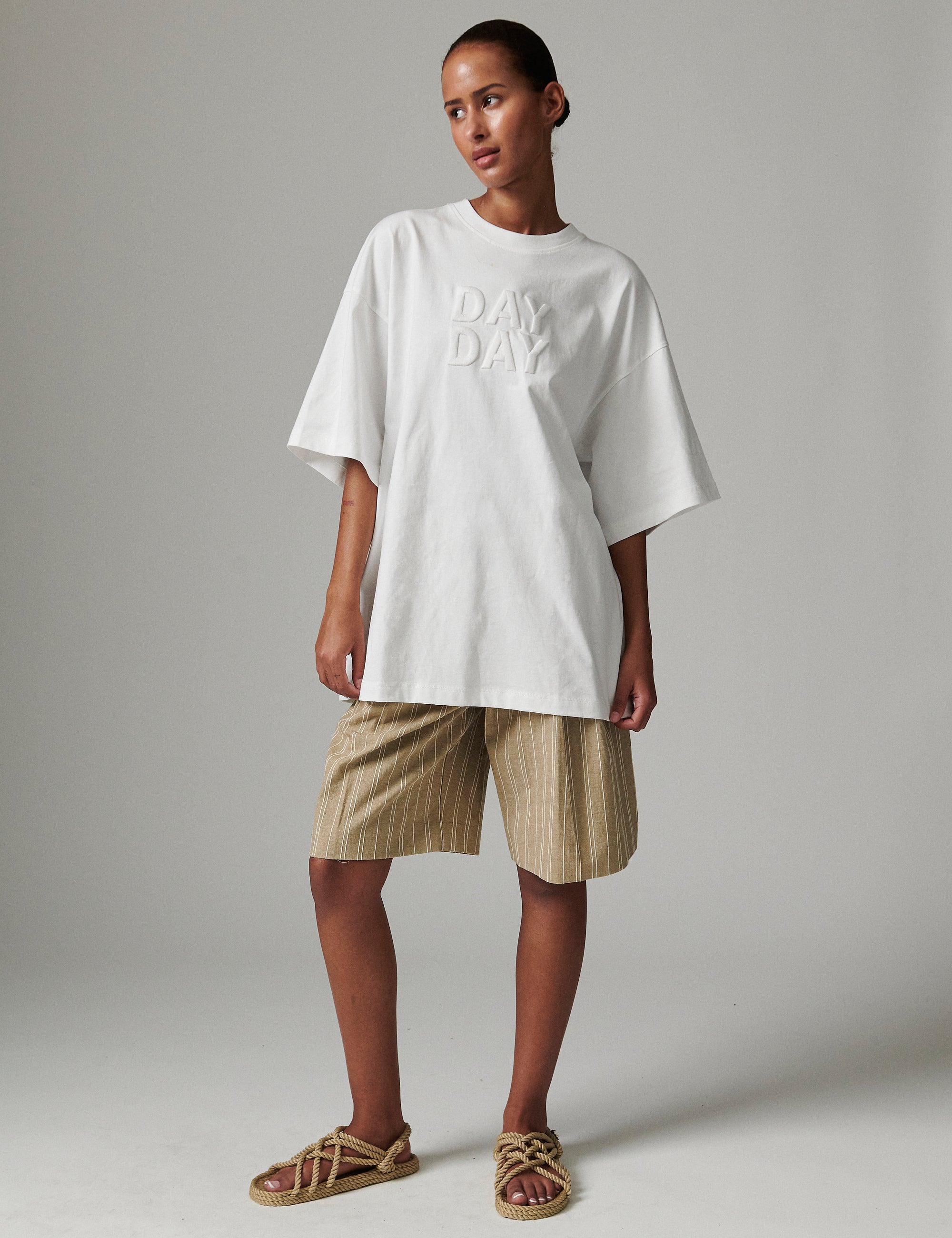 DAY Birger ét Mikkelsen Drew King embroidery - Heavy Jersey Tops & T-Shirts 110601 BRIGHT WHITE