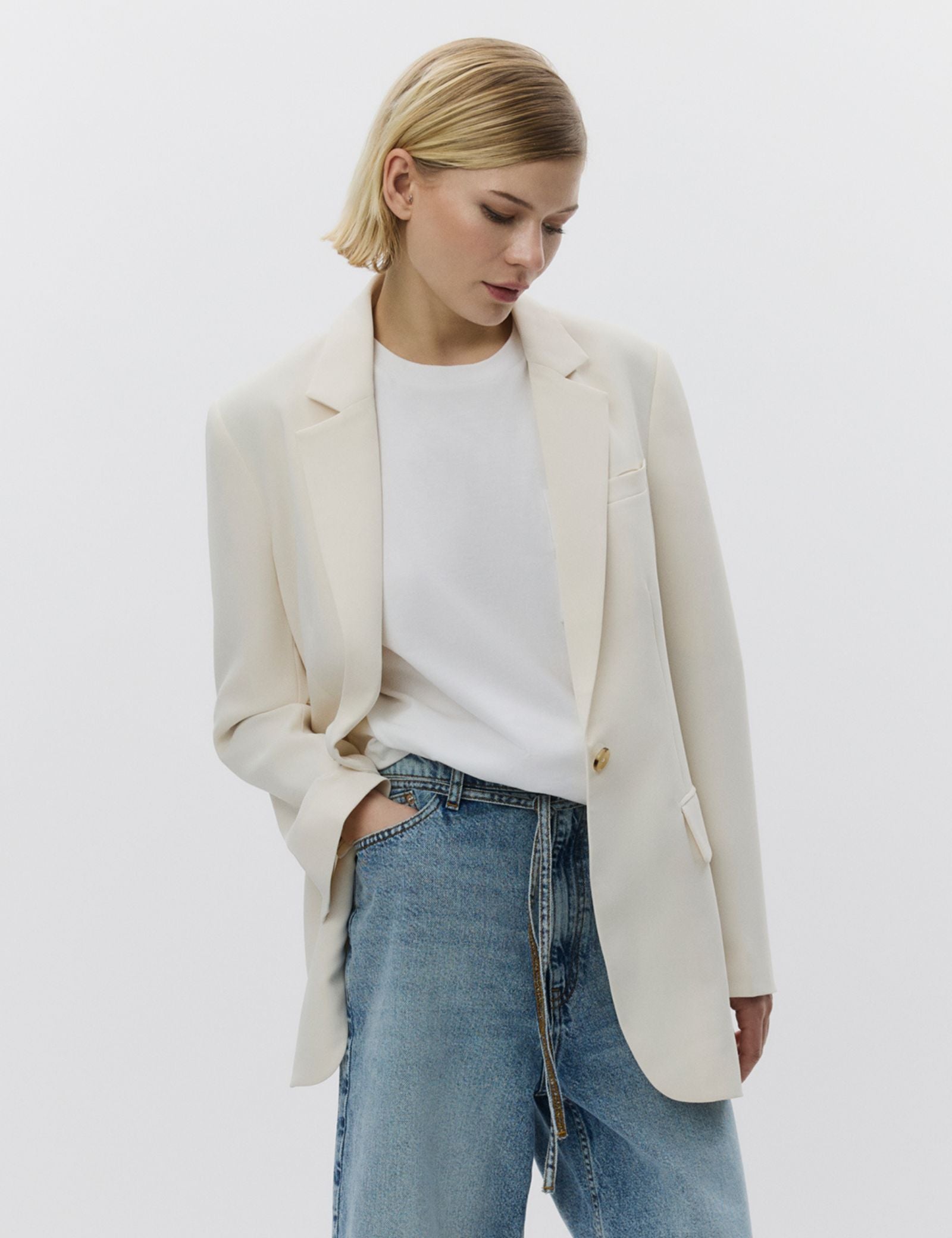DAY Birger ét Mikkelsen Elton - Classic Gabardine Blazer 01002 Ivory Shade